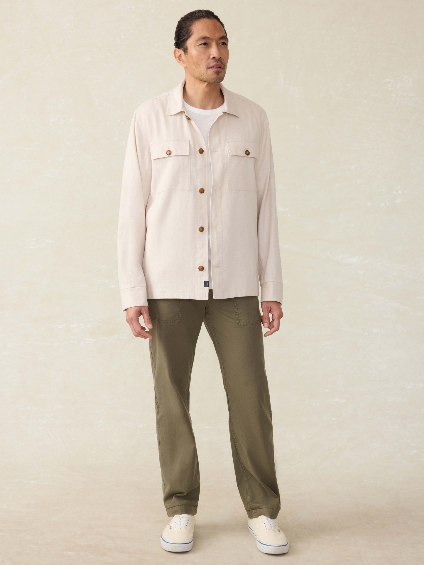 Movement™ Linen Shirt Jacket - Dorset Sand