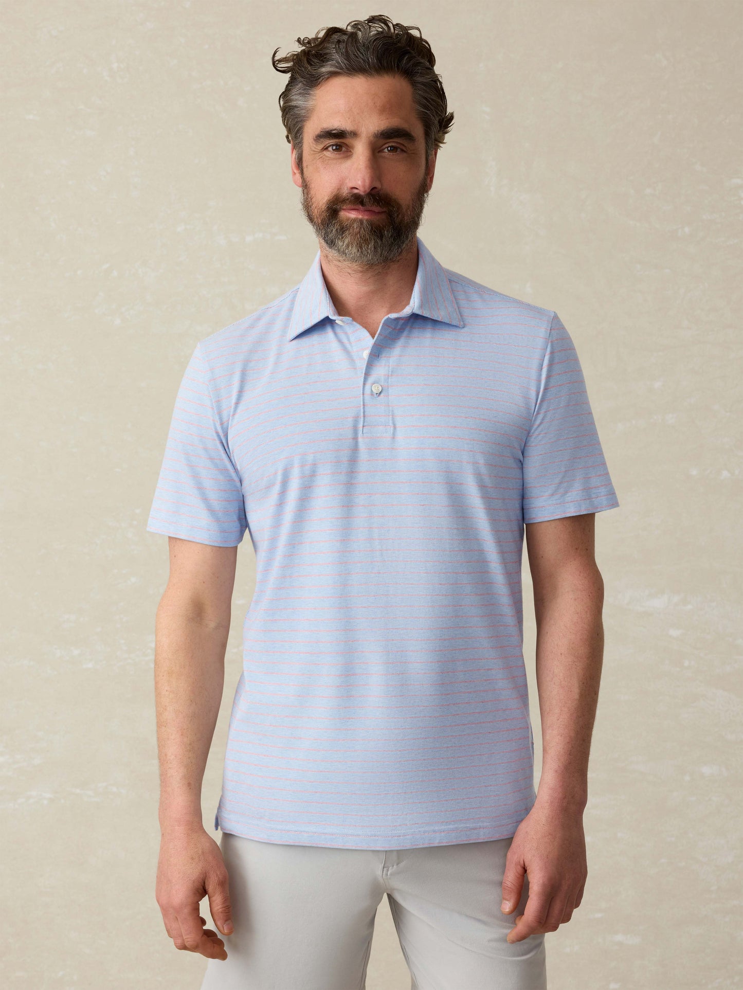 Short Sleeve Movement Polo Shirt - Vista View Stripe