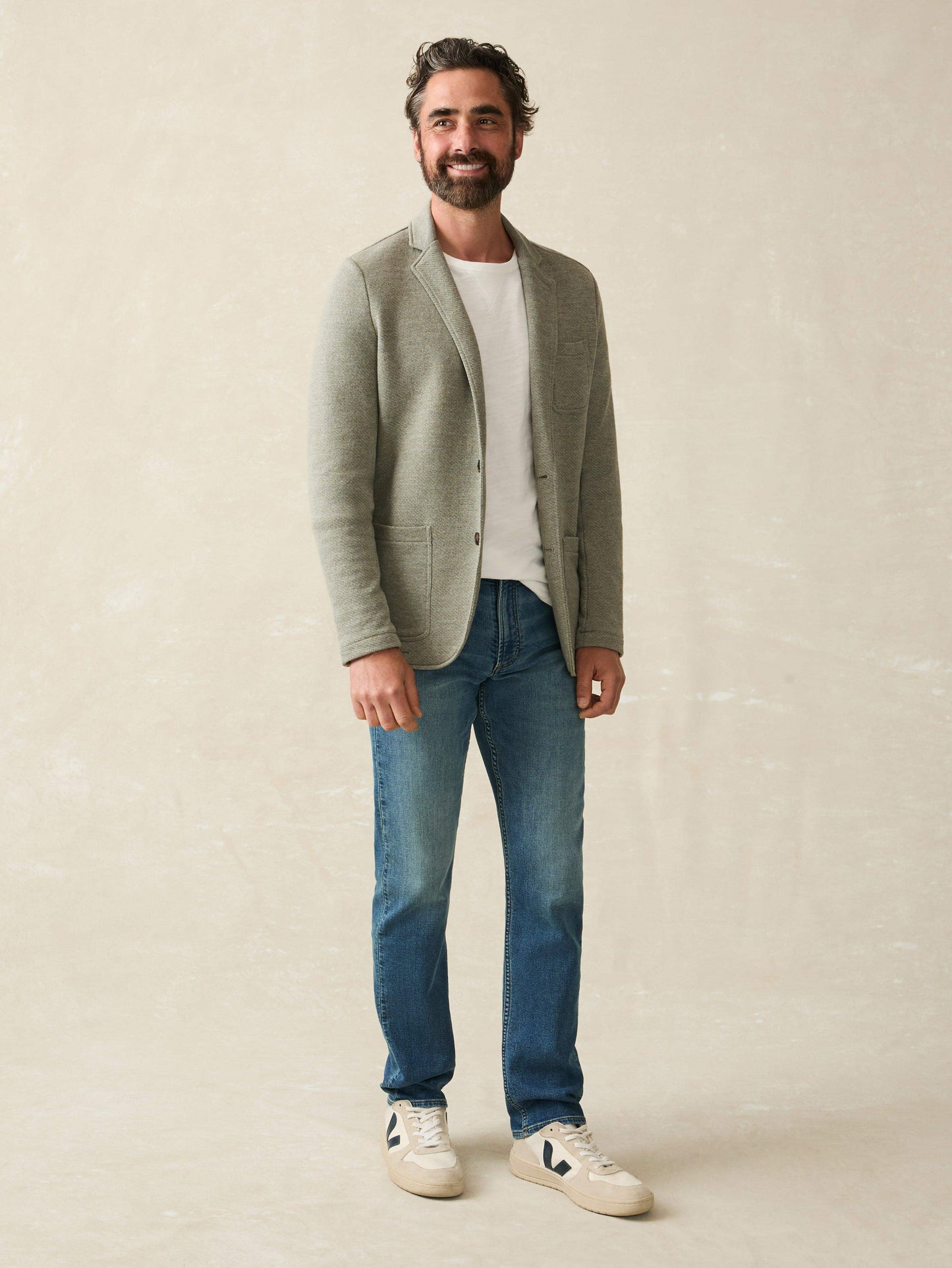 Inlet Knit Blazer (Tall) - Olive Brush Melange