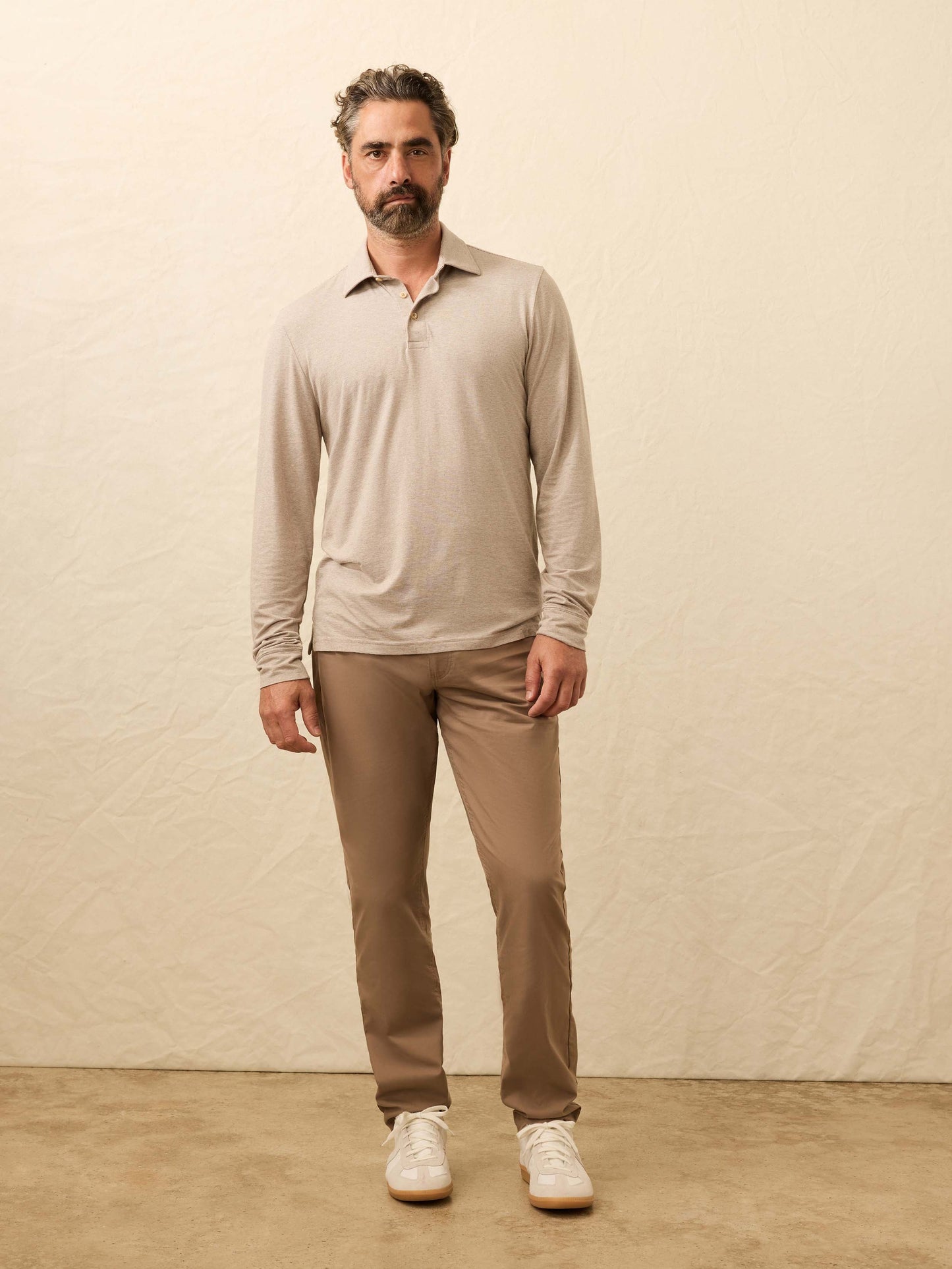 Long-SLeeve Movement™ Polo - Mountain Bark Feeder