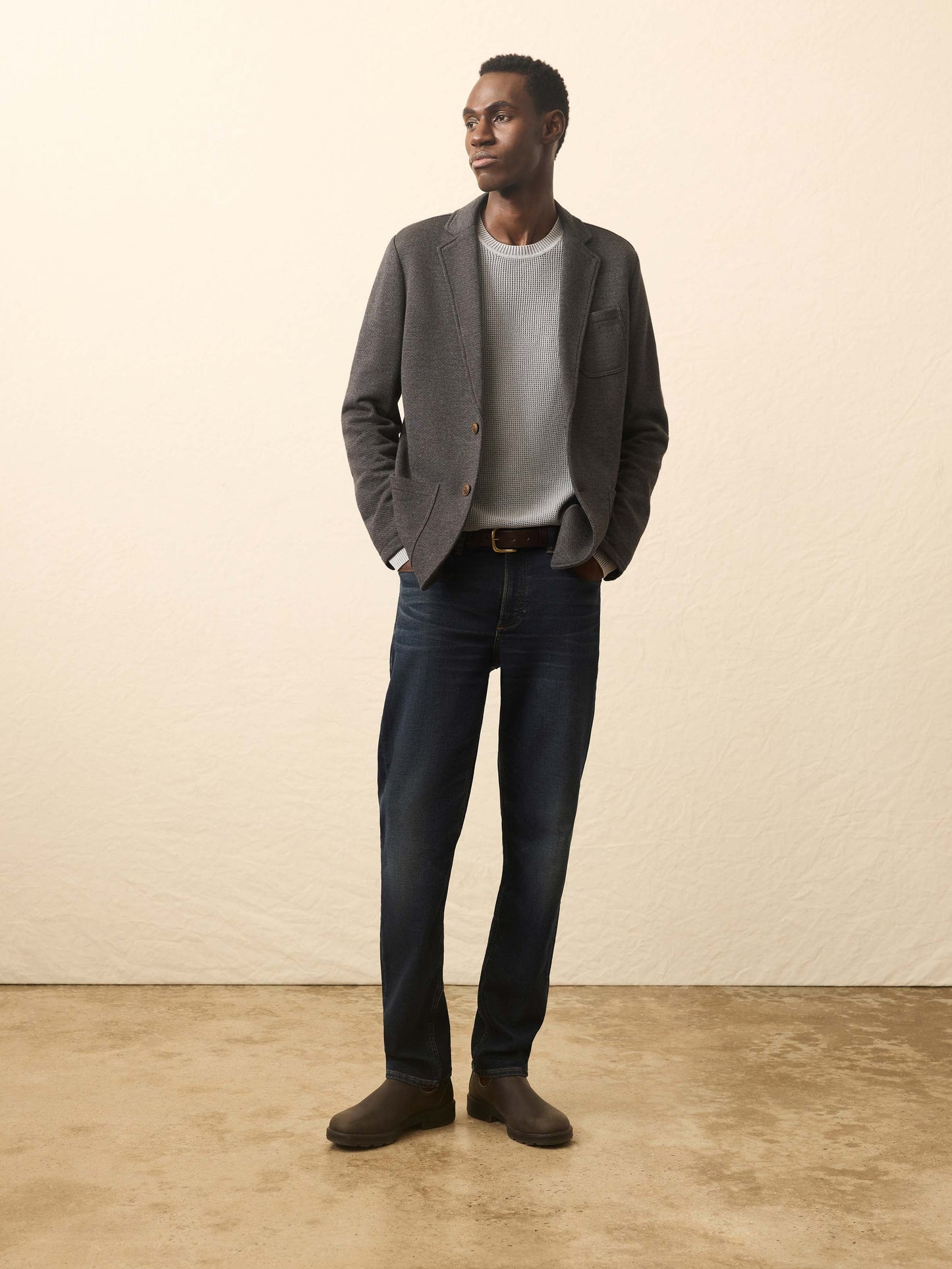Inlet Knit Blazer (Tall) - Black Sky Melange