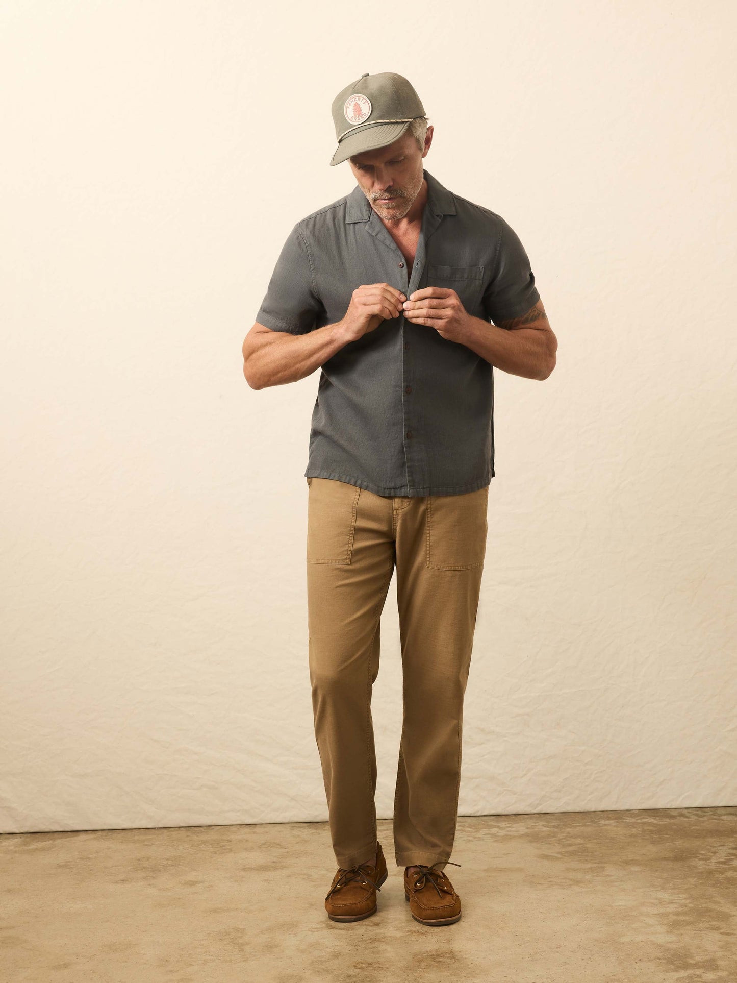 Short-Sleeve Hemp Blend Shirt - Washed Charcoal