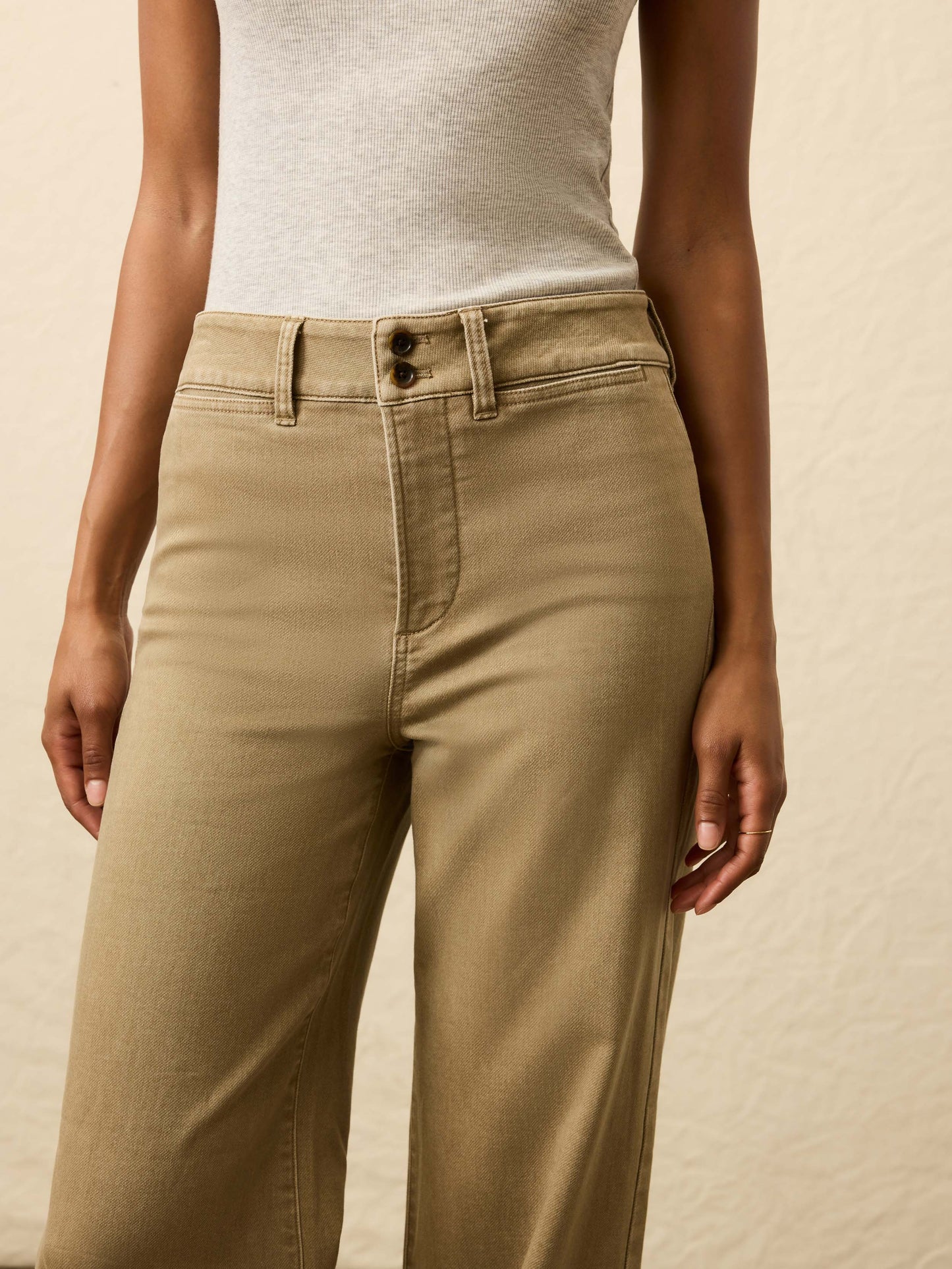 Stretch Terry Sailor Trouser - Desert Khaki