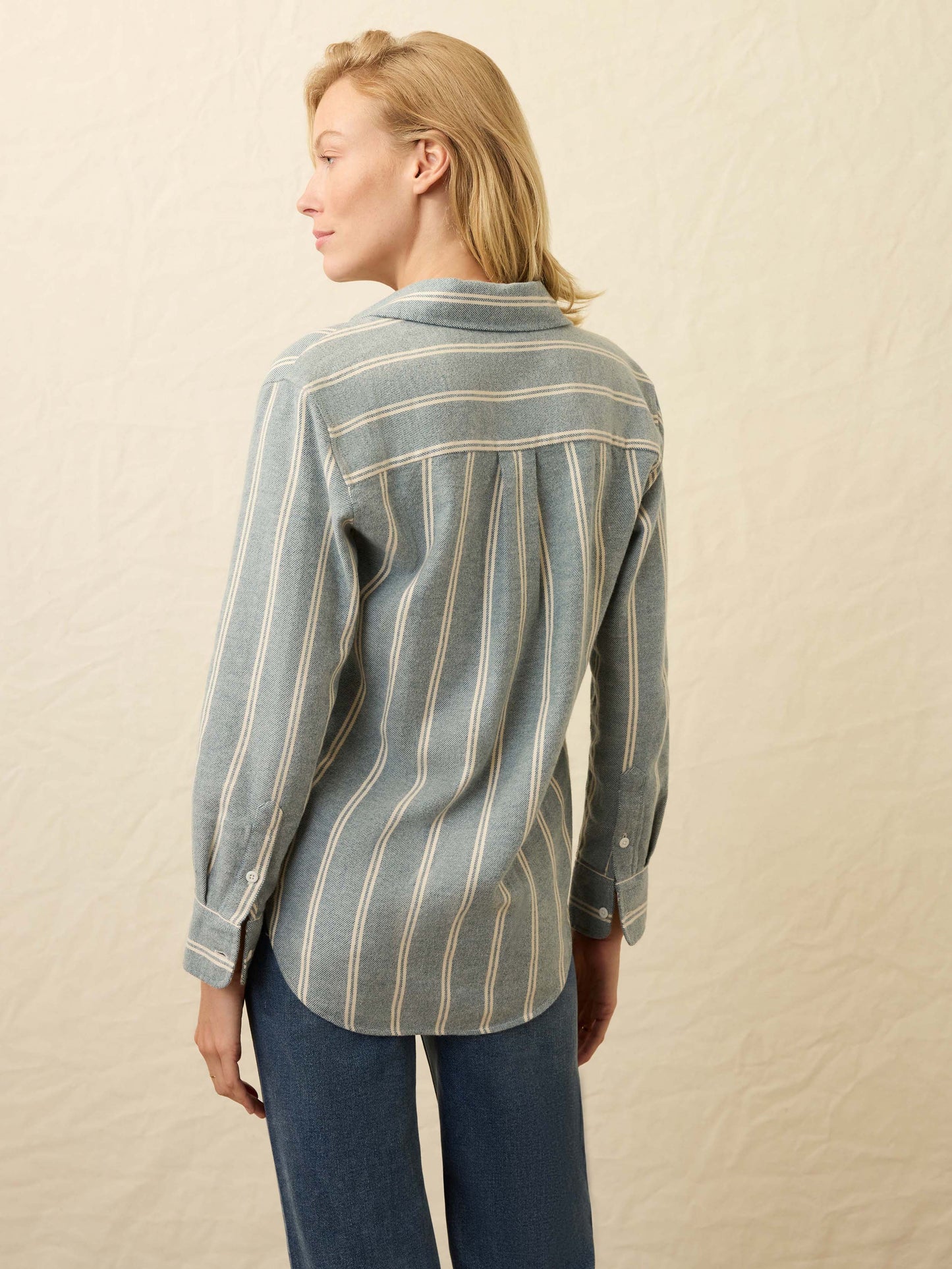 Heirloom Portuguese Flannel Relaxed Shirt - Blue Cove Stripe