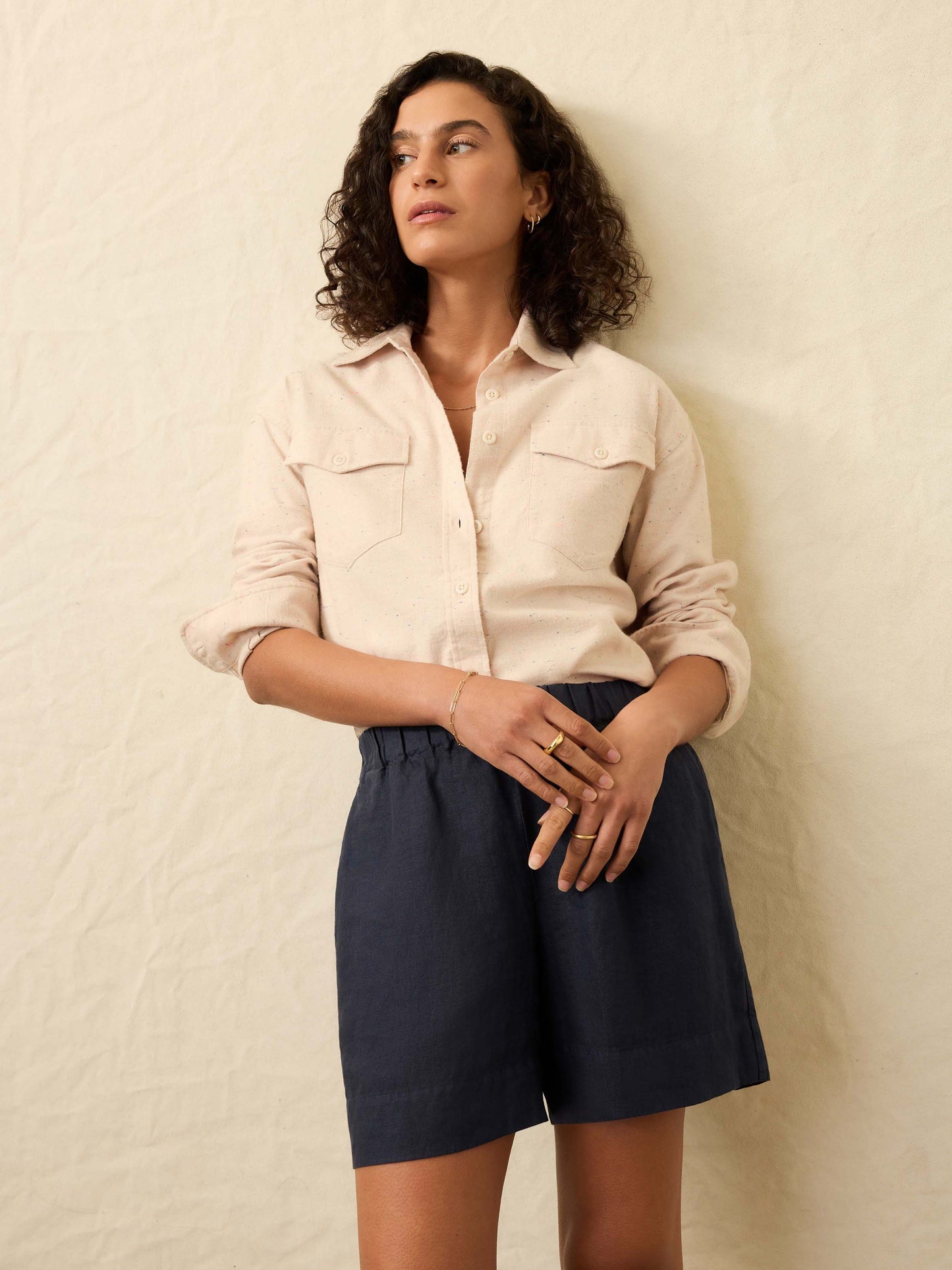 Heirloom Portuguese Flannel Overshirt - Dune Nep