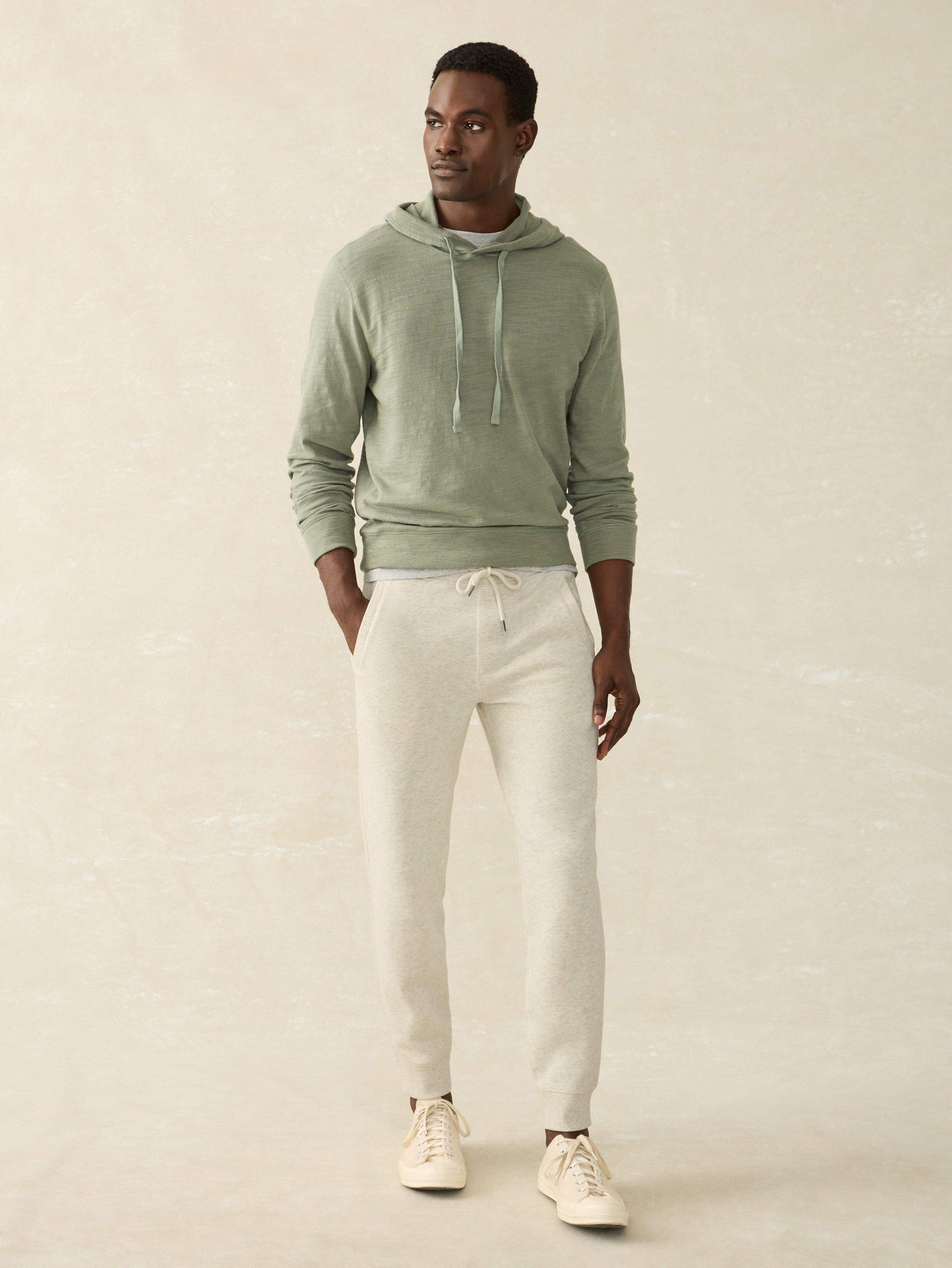 High Standard Fleece Sweatpant - Antique Ivory Heather