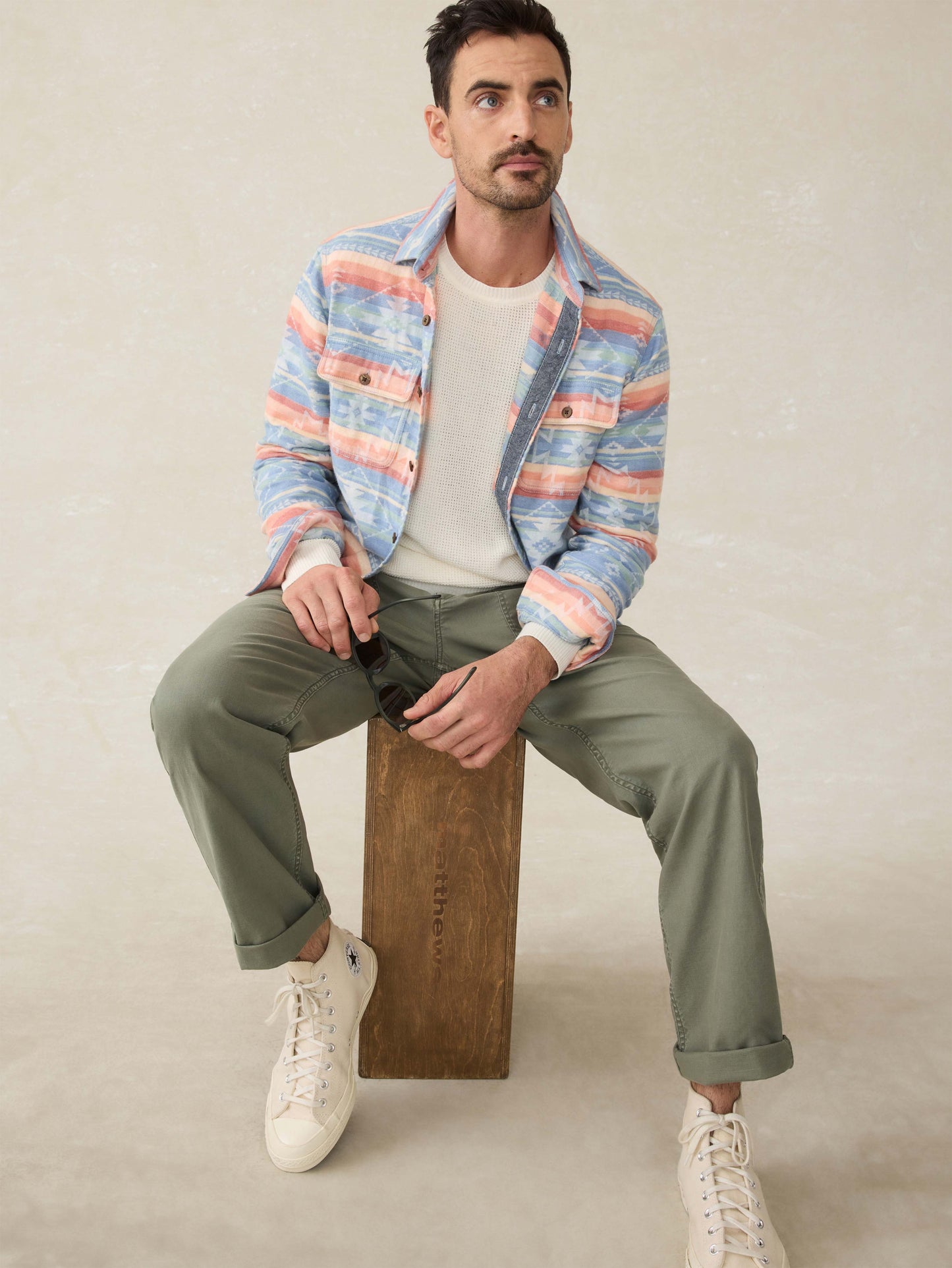 Sunwashed Crewneck Sweater - White Shell