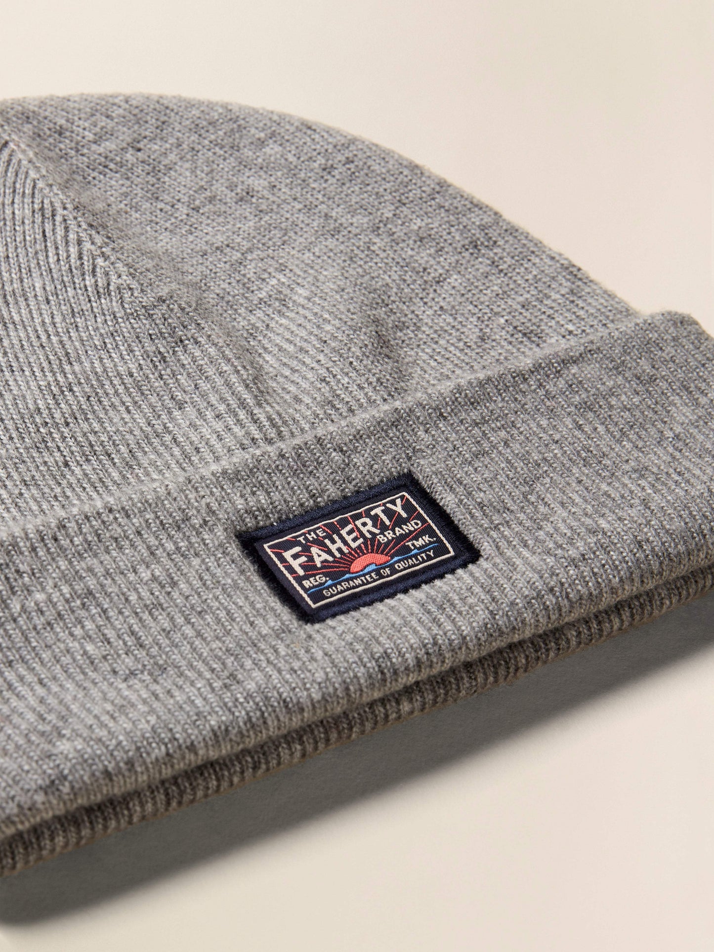 Faherty Logo Beanie - Grey Heather