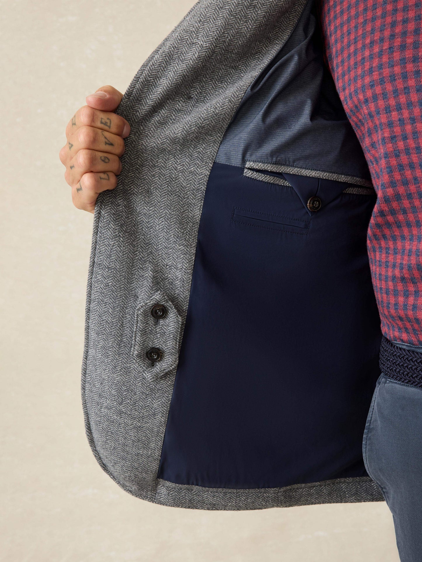 Teton Valley Quilted Blazer - Steel Rock Herringbone