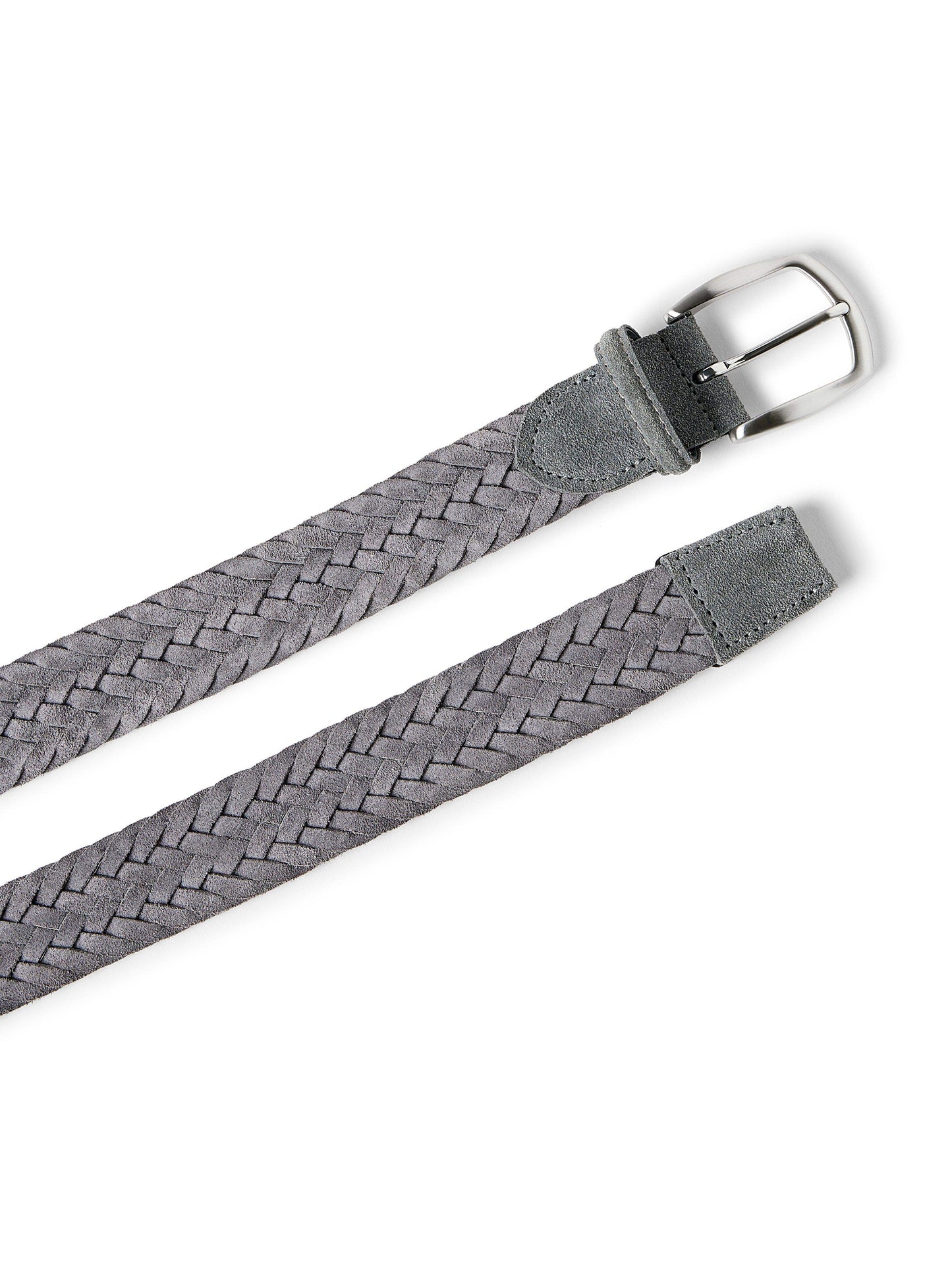 Suede Woven Belt - Grey