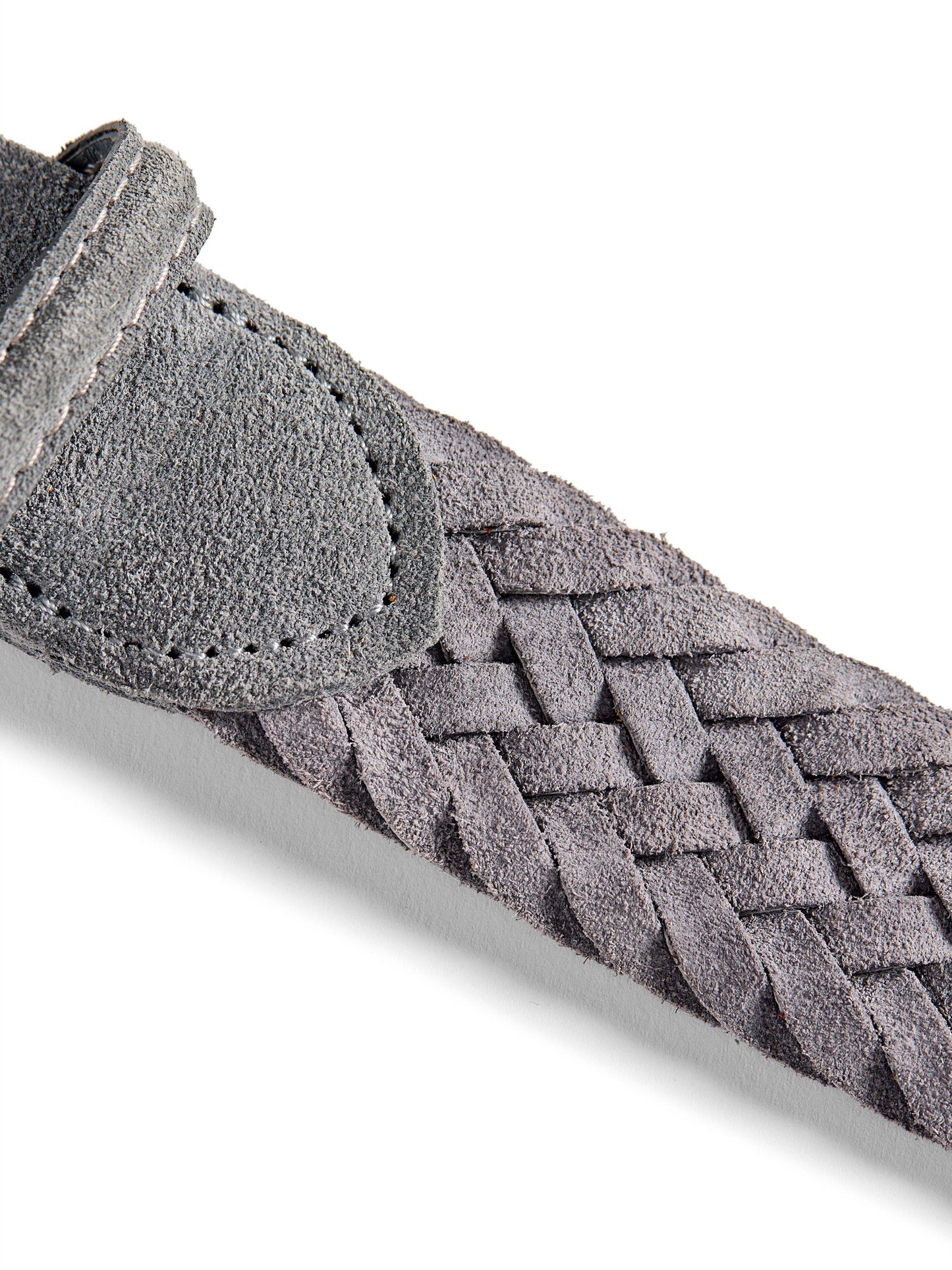 Suede Woven Belt - Grey
