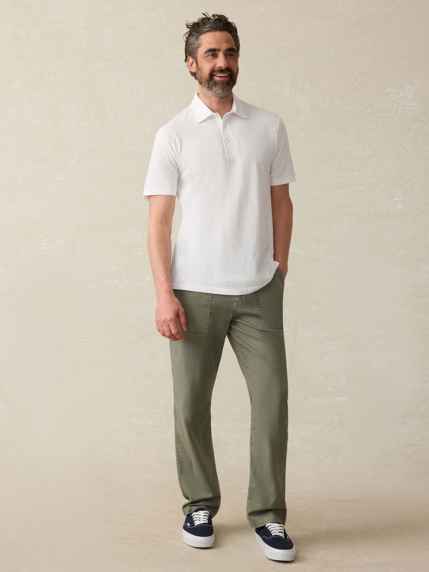 Sunwashed T-Shirt Polo - White
