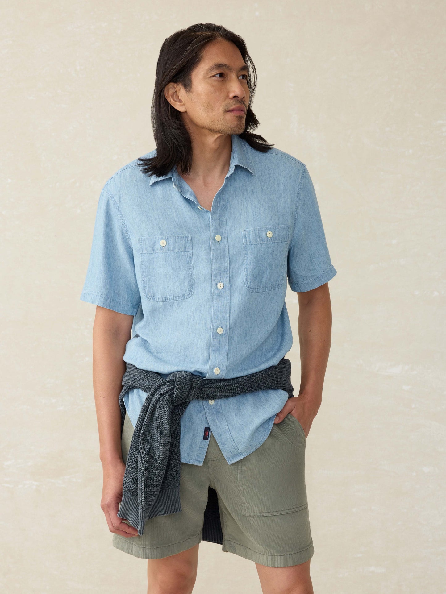 Short-Sleeve Tried and True Chambray Shirt - Vintage Indigo