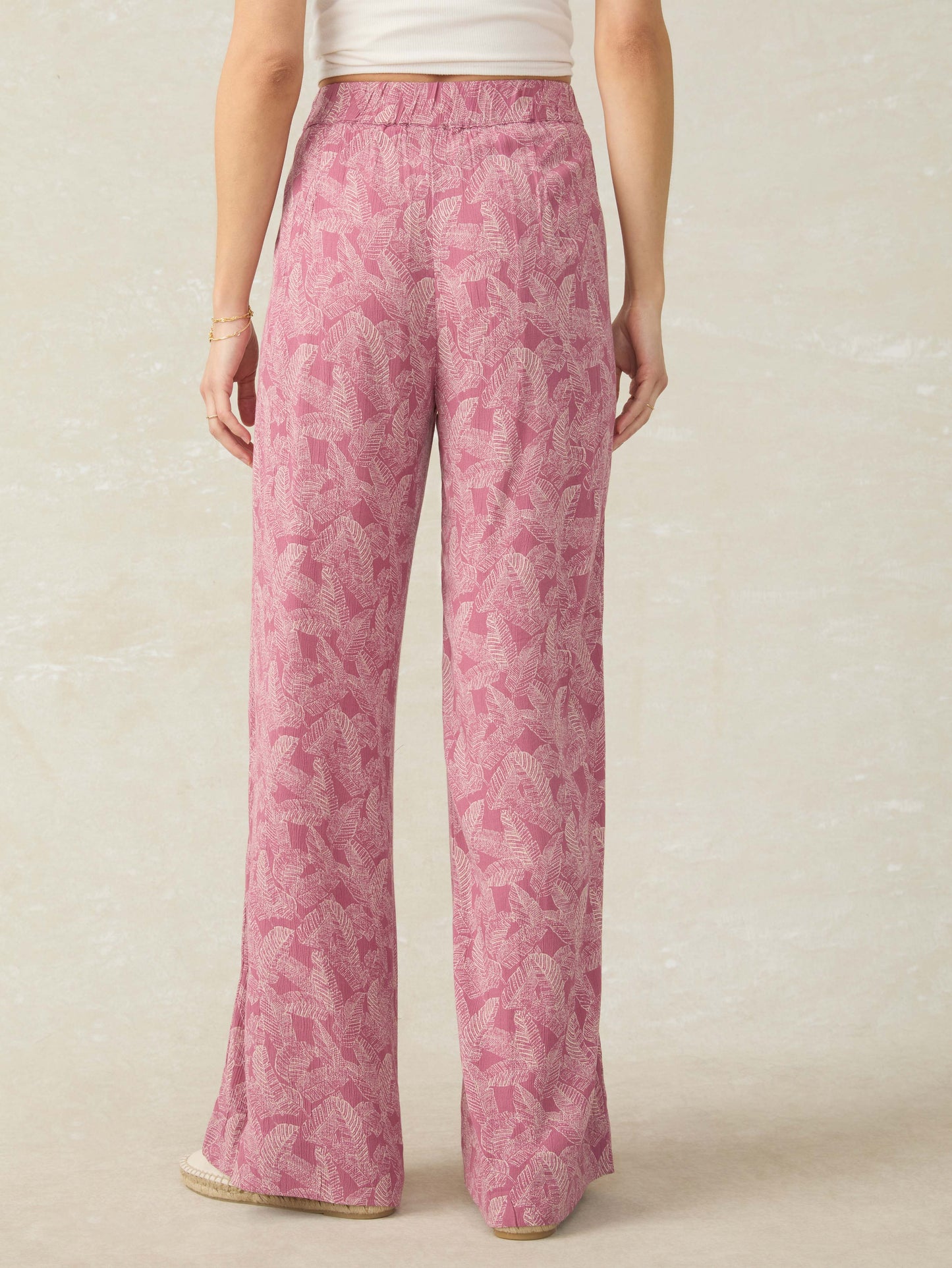 Cabana Pant - Dusty Rose Banana Leaf