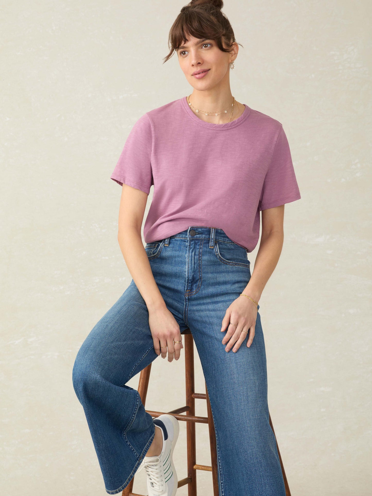 Sunwashed Essential Tee - Weathered Orchid