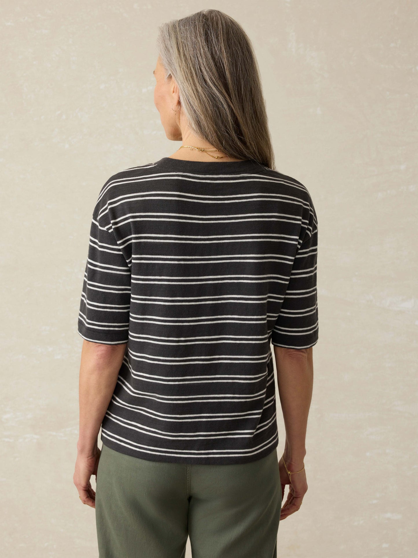 Sunwashed Slub Vintage Tee - Phantom Highland Stripe