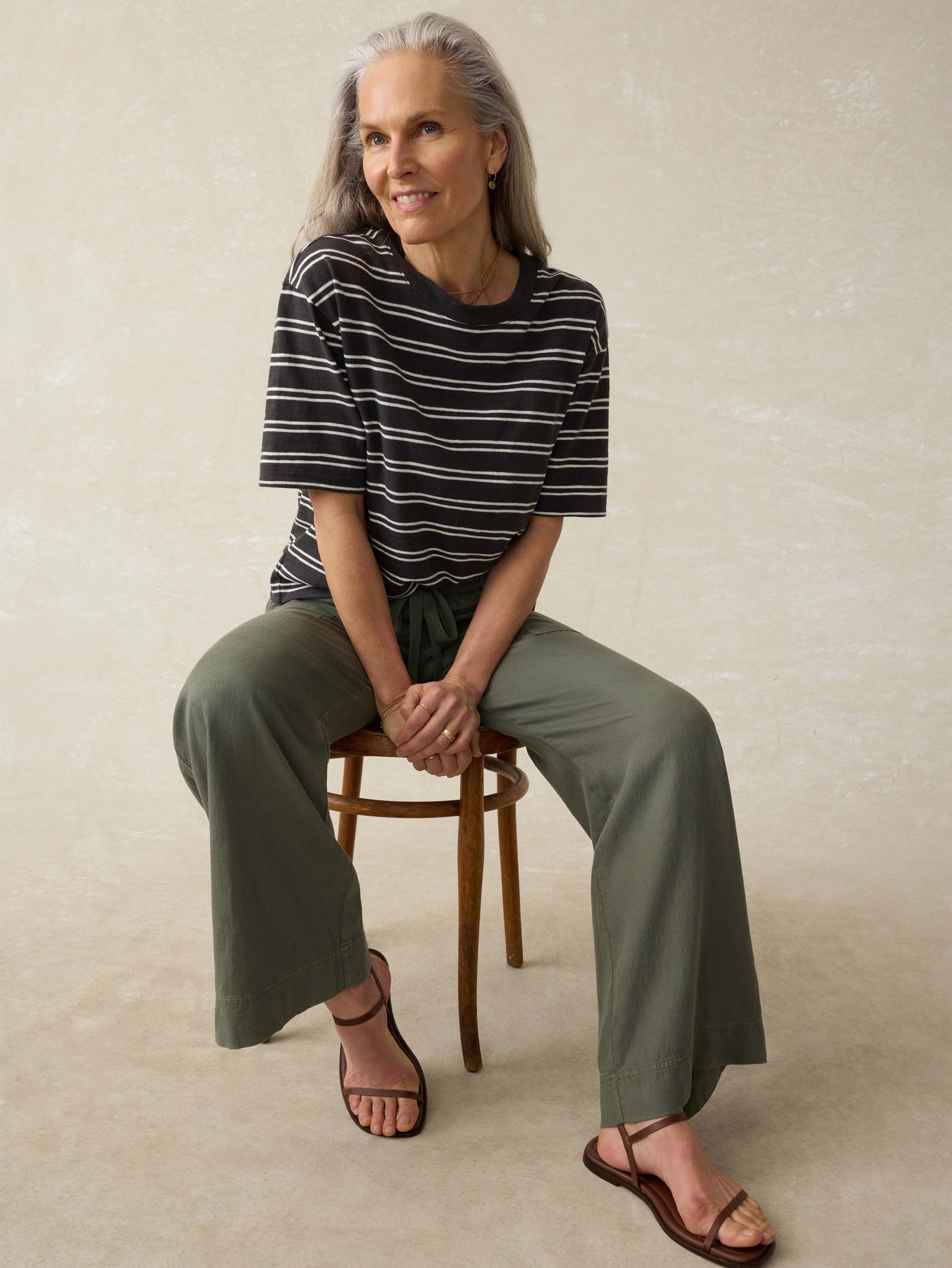 Sunwashed Slub Vintage Tee - Phantom Highland Stripe