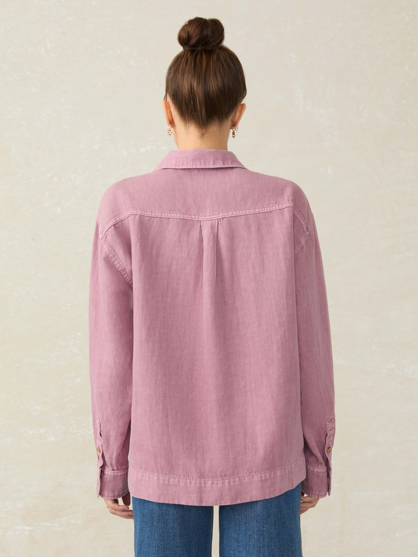 Linen Denim Sail Away Blouse - Weathered Orchid