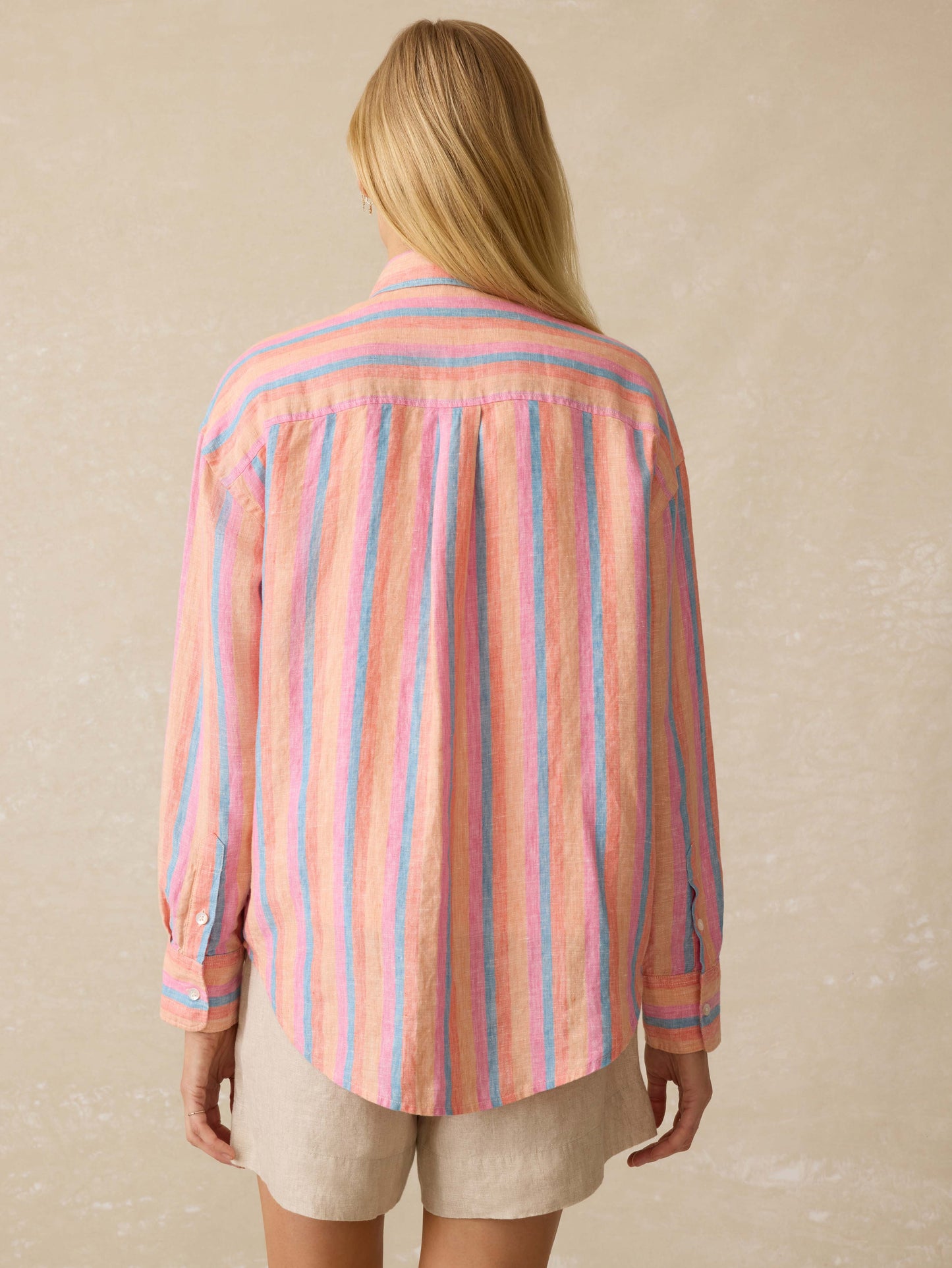 Laguna Linen Relaxed Shirt - Cabana Multi Stripe