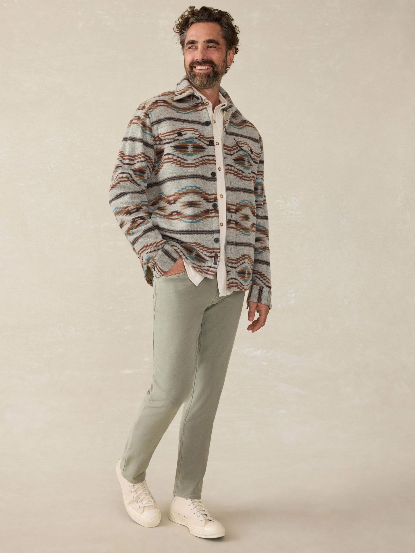 Stretch Terry 5-Pocket Athletic Fit Pant - Faded Olive