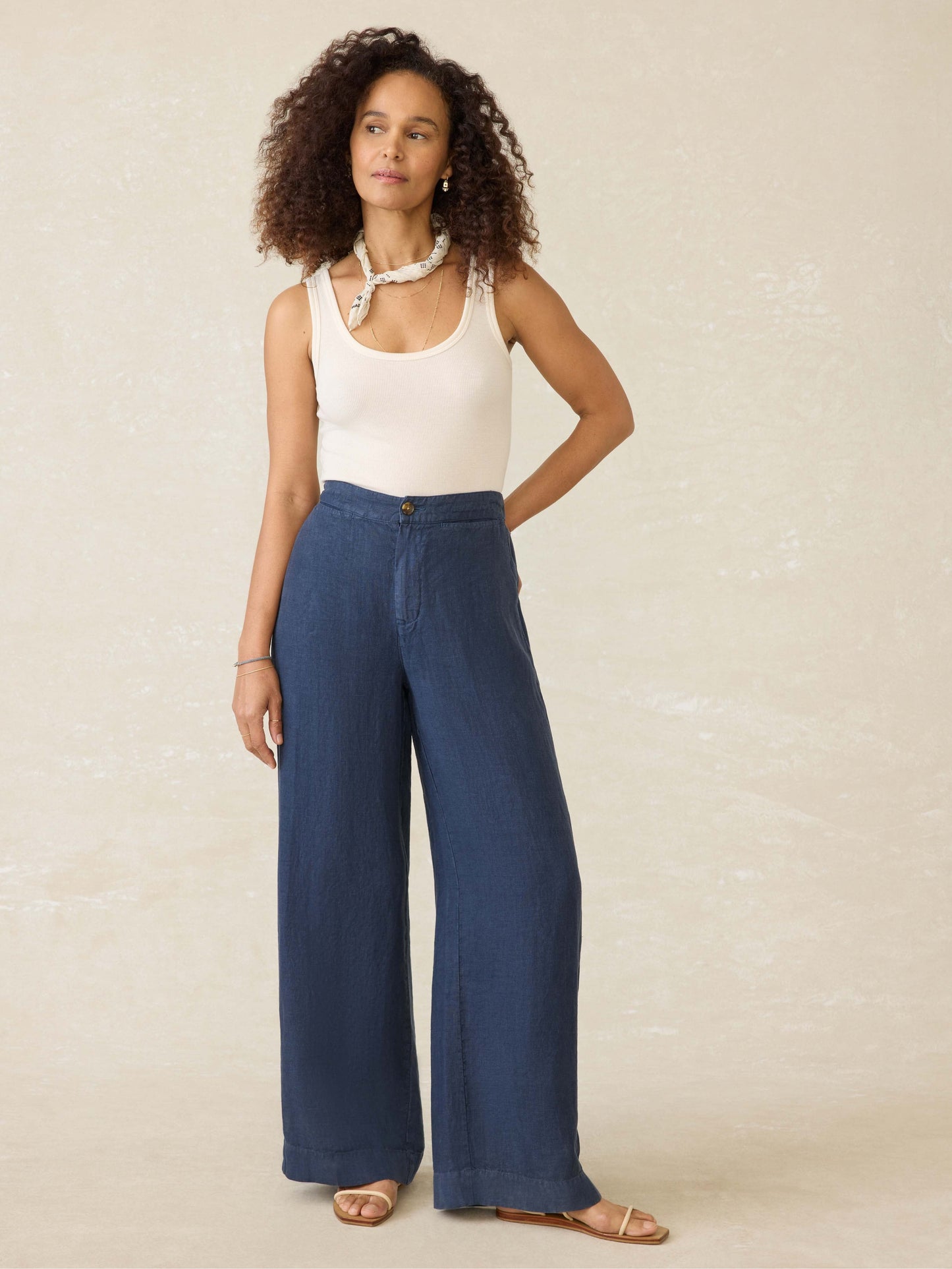 Sun Strider Linen Pant - Deep Sea Navy