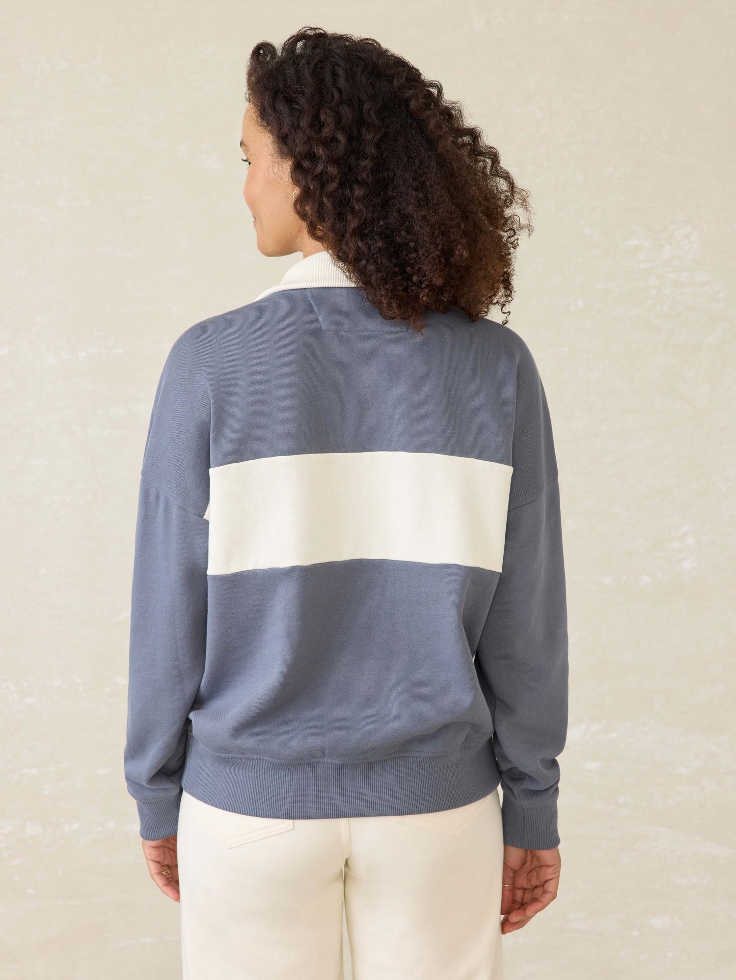 High Standard Fleece Quarter Zip - Blue Coast Stripe