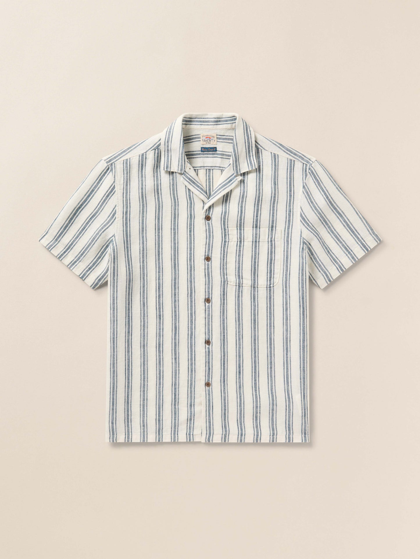 Short-Sleeve Palma Linen Camp Shirt - Ryecroft Valley Stripe