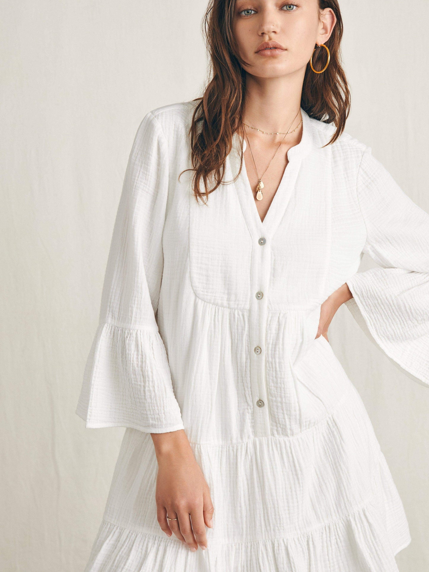 Dune Cotton Gauze Kasey Dress - White