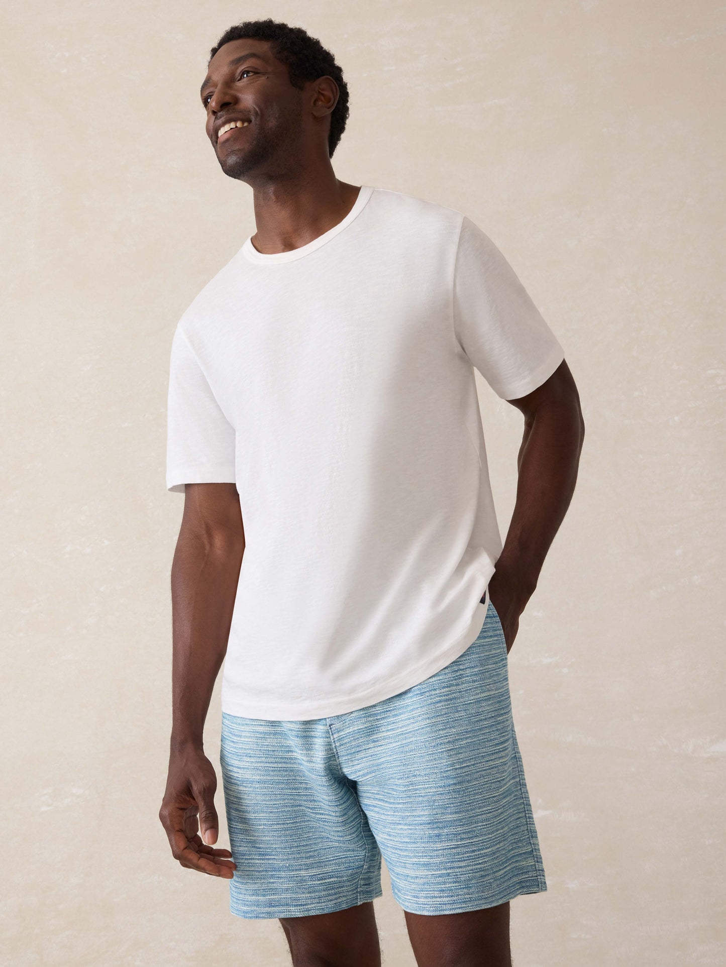 Indigo Knit Short - Indigo Waterway Stripe