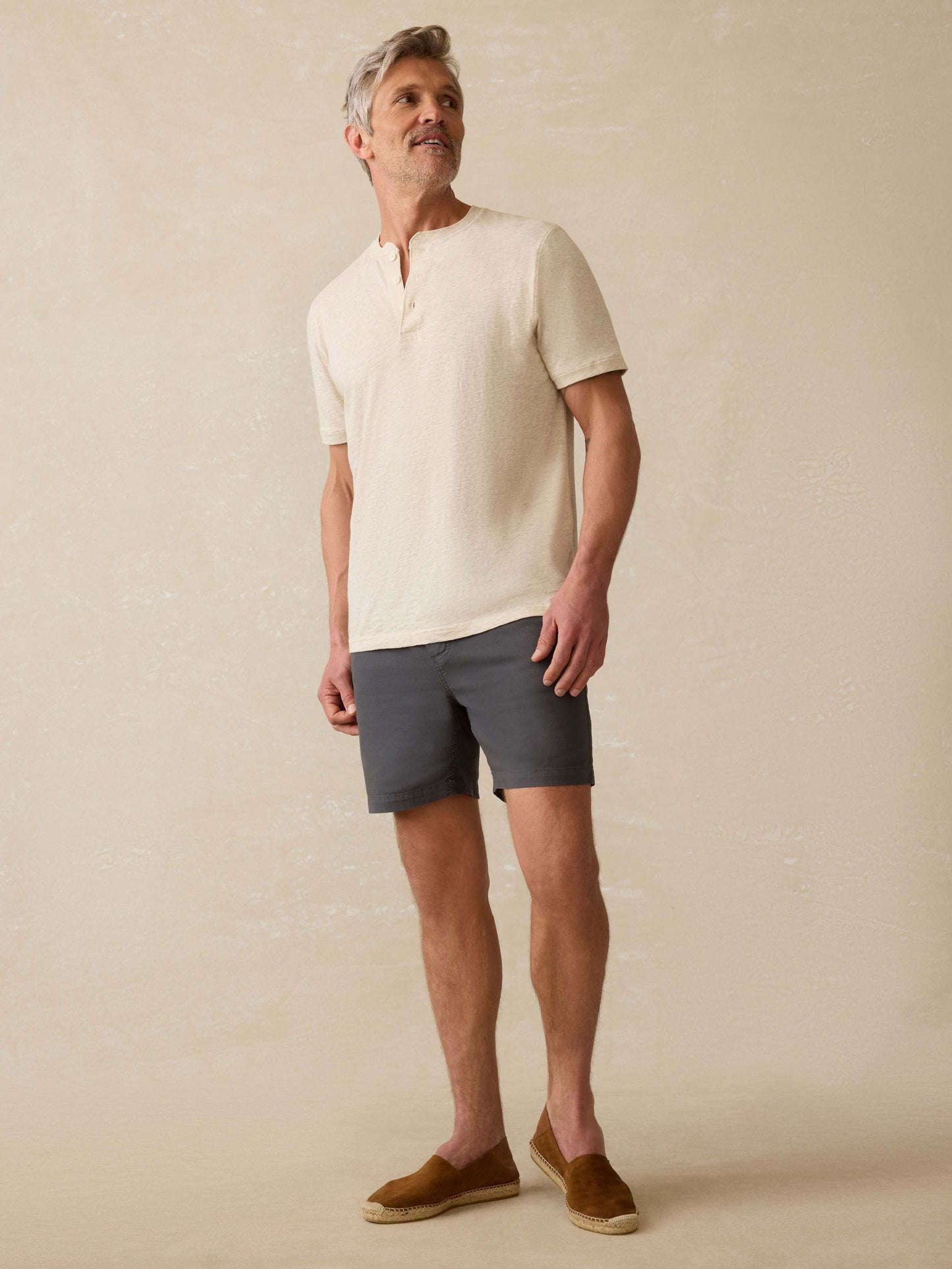 Short-Sleeve Sunwashed Henley - Island Dune Heather
