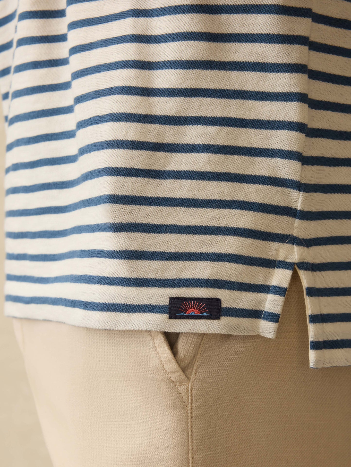 Sunwashed T-Shirt Polo - Ivory Breton Stripe