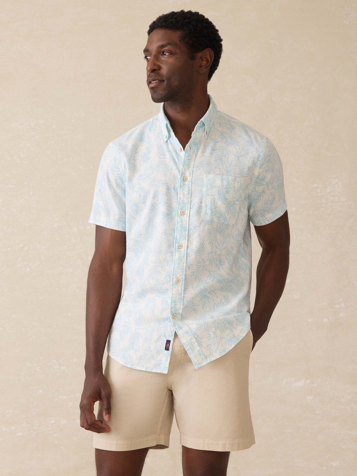 Short-Sleeve Breeze Shirt - Sky Beach Foliage