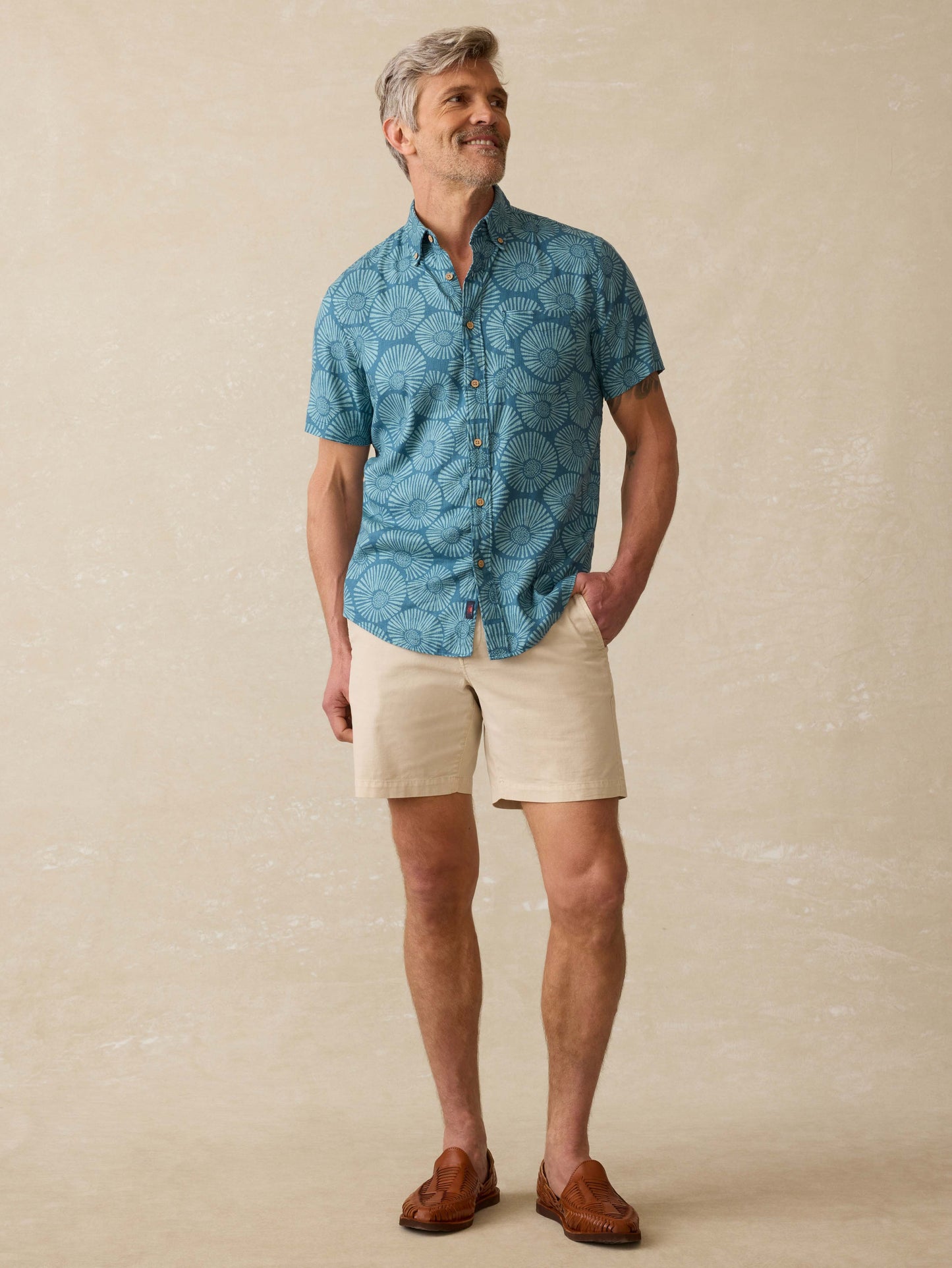 Short-Sleeve Breeze Shirt - Stormy Sea Floral