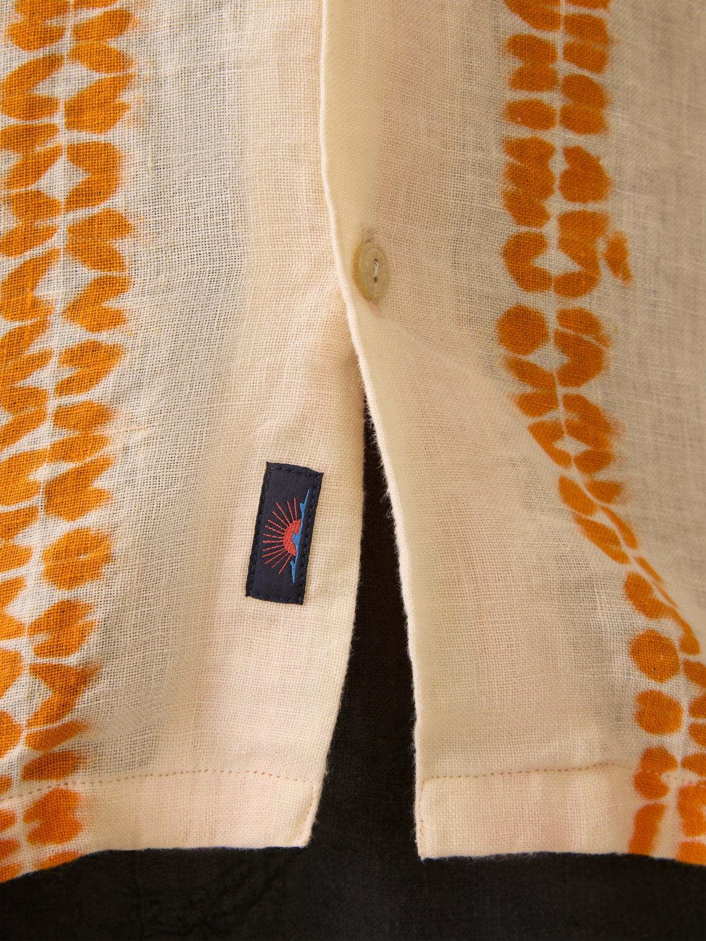 Short Sleeve Shibori Palma Linen Shirt - Citrus Valley