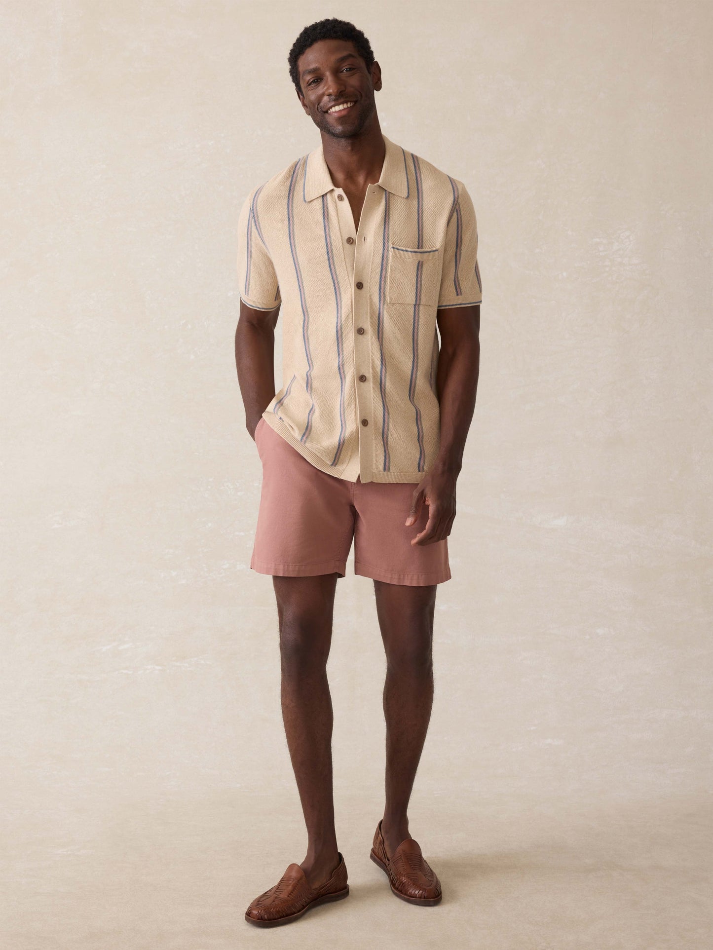 Short-Sleeve Sweater Shirt - Summit Creek Stripe
