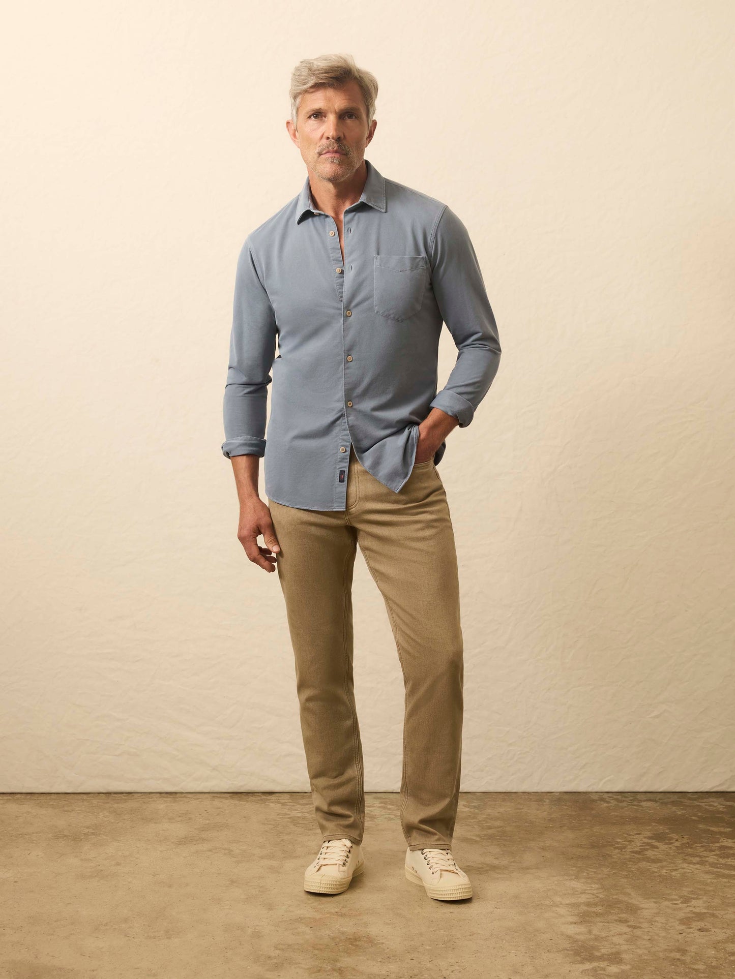 Long-Sleeve Costa Pique Shirt - Sea Cavern