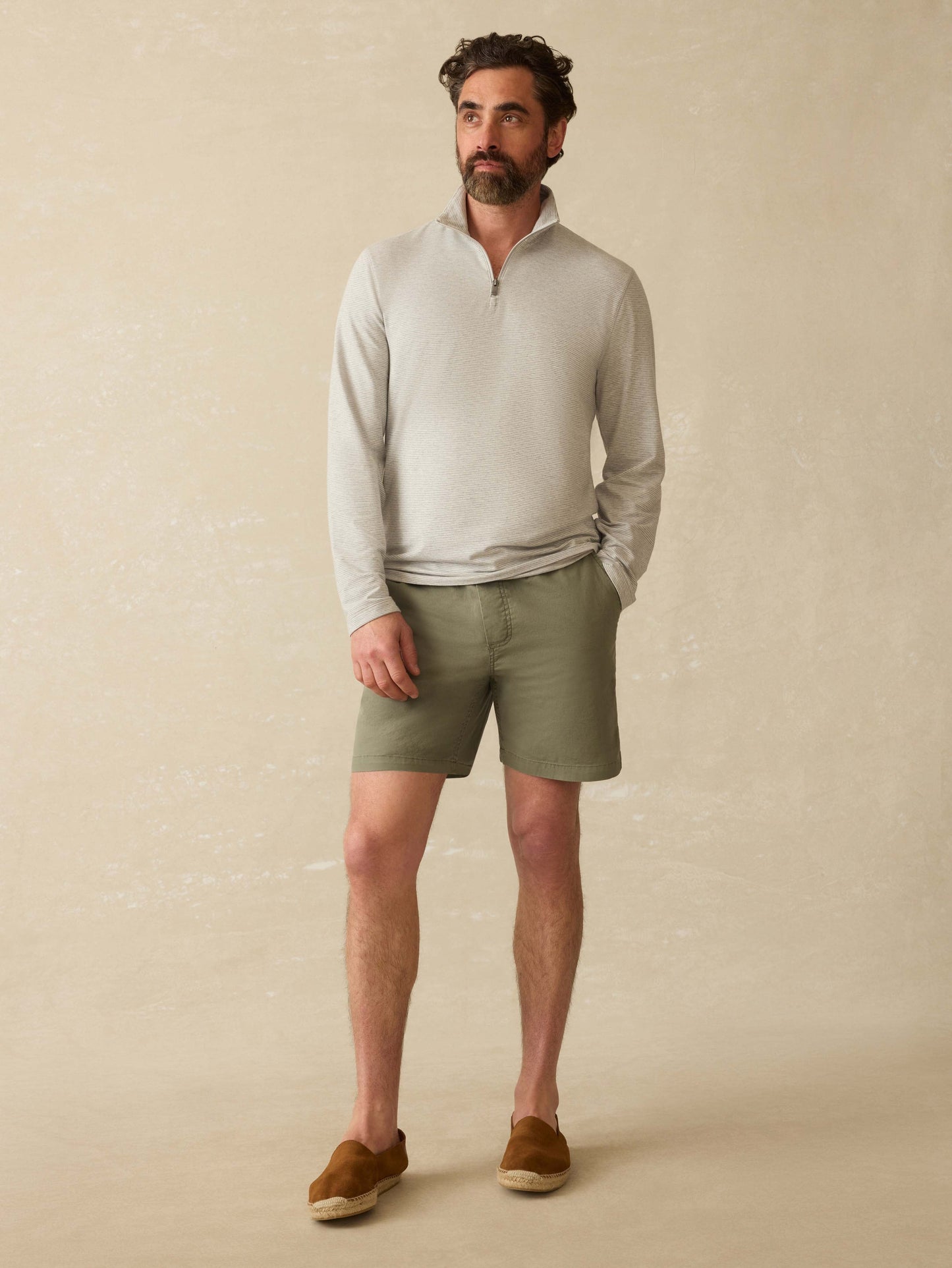 Movement™ Quarter Zip - Grey Cove Stripe