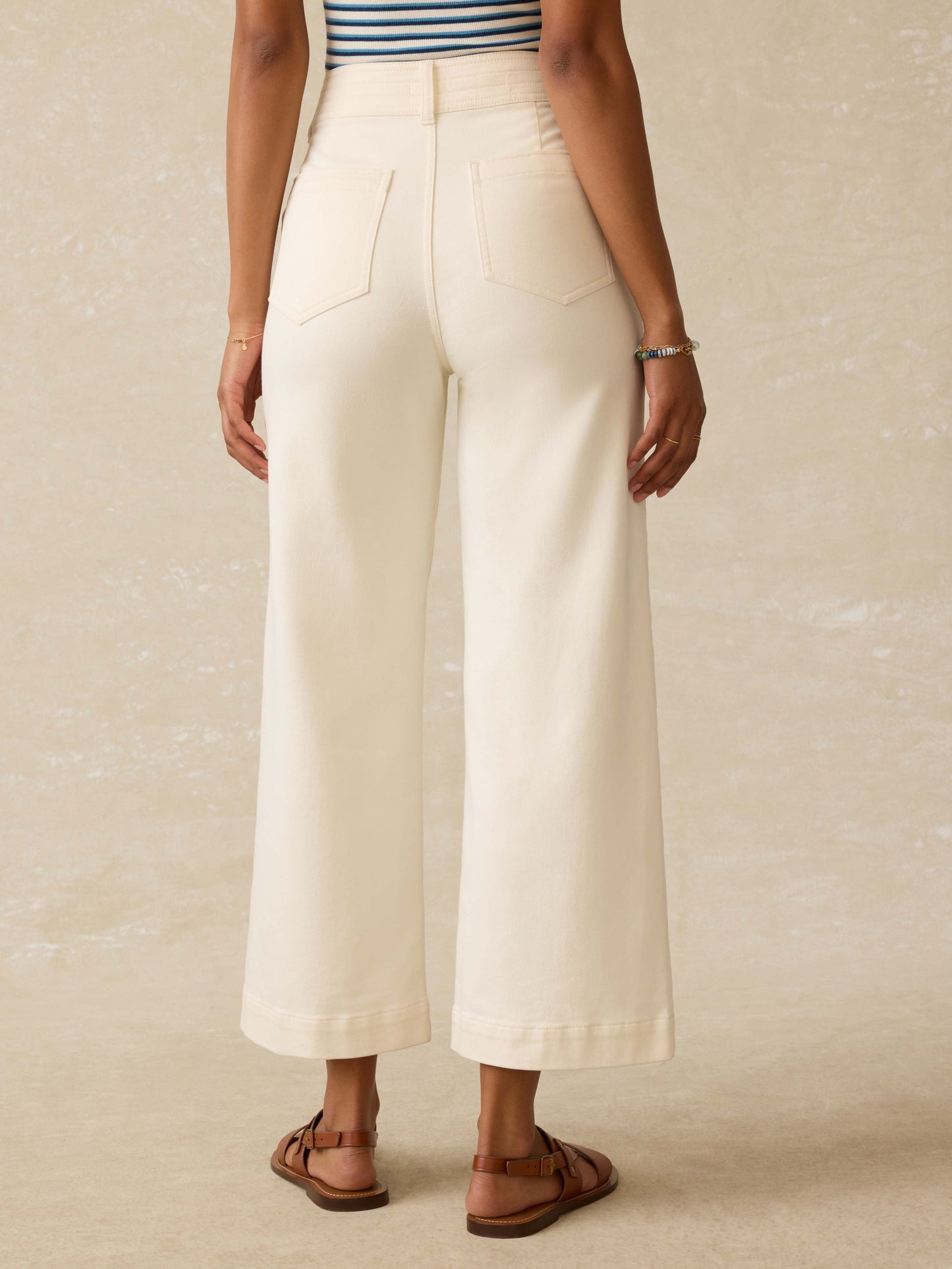 Stretch Terry Harbor Ankle Pant - Egret