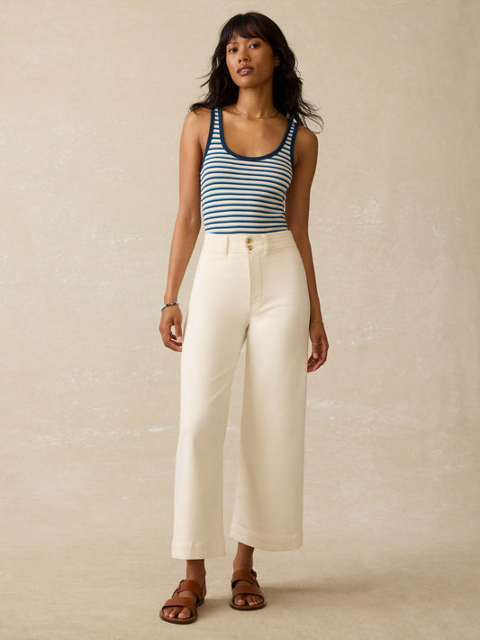 Stretch Terry Harbor Ankle Pant - Egret