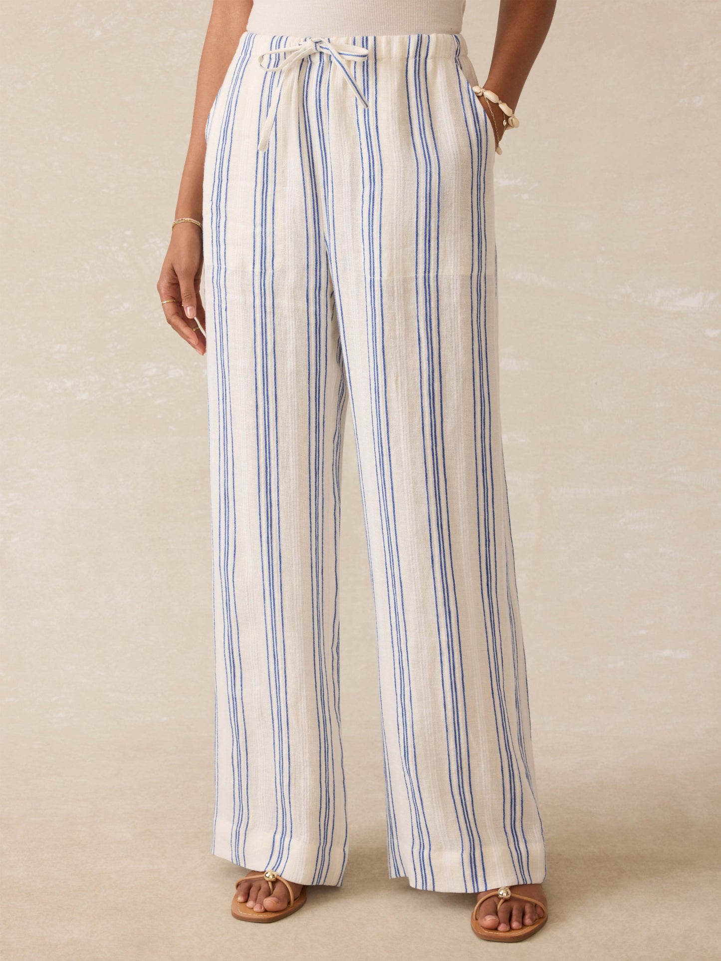Laidback Palma Linen Pant - Sail Away Stripe