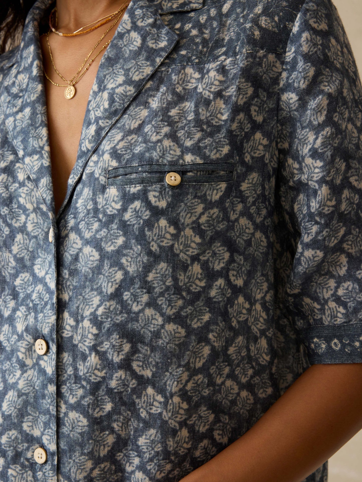 Paradise Point Linen Dress - Oceanview Blossom