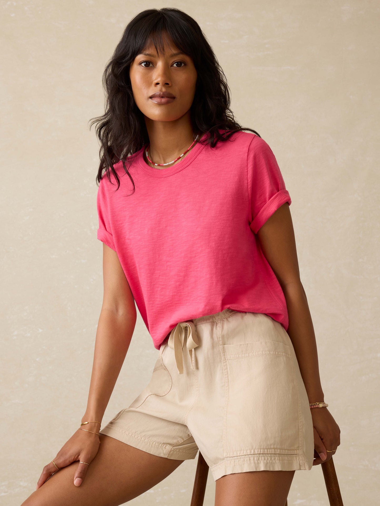 Sunwashed Essential Tee - Pink Flambe