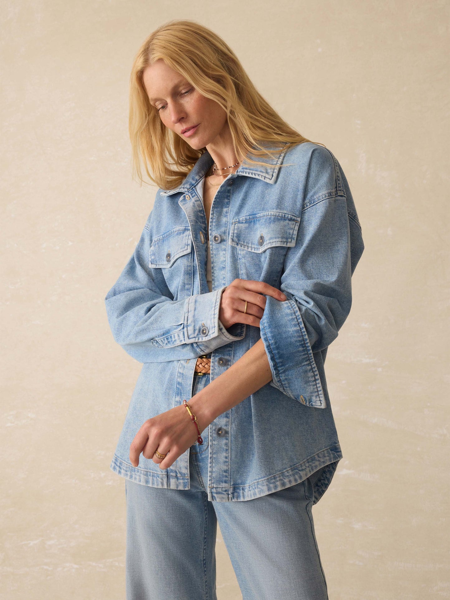 Linen Denim Jacket - Summer Seas Wash