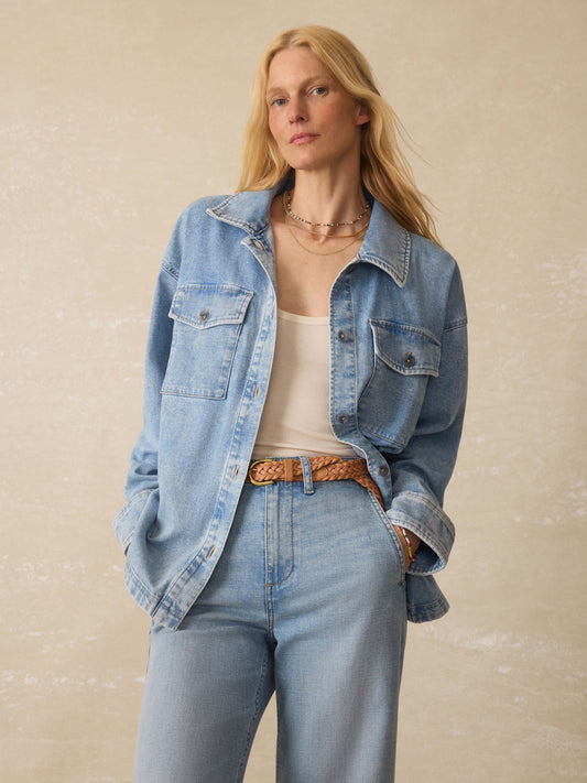 Linen Denim Jacket - Summer Seas Wash