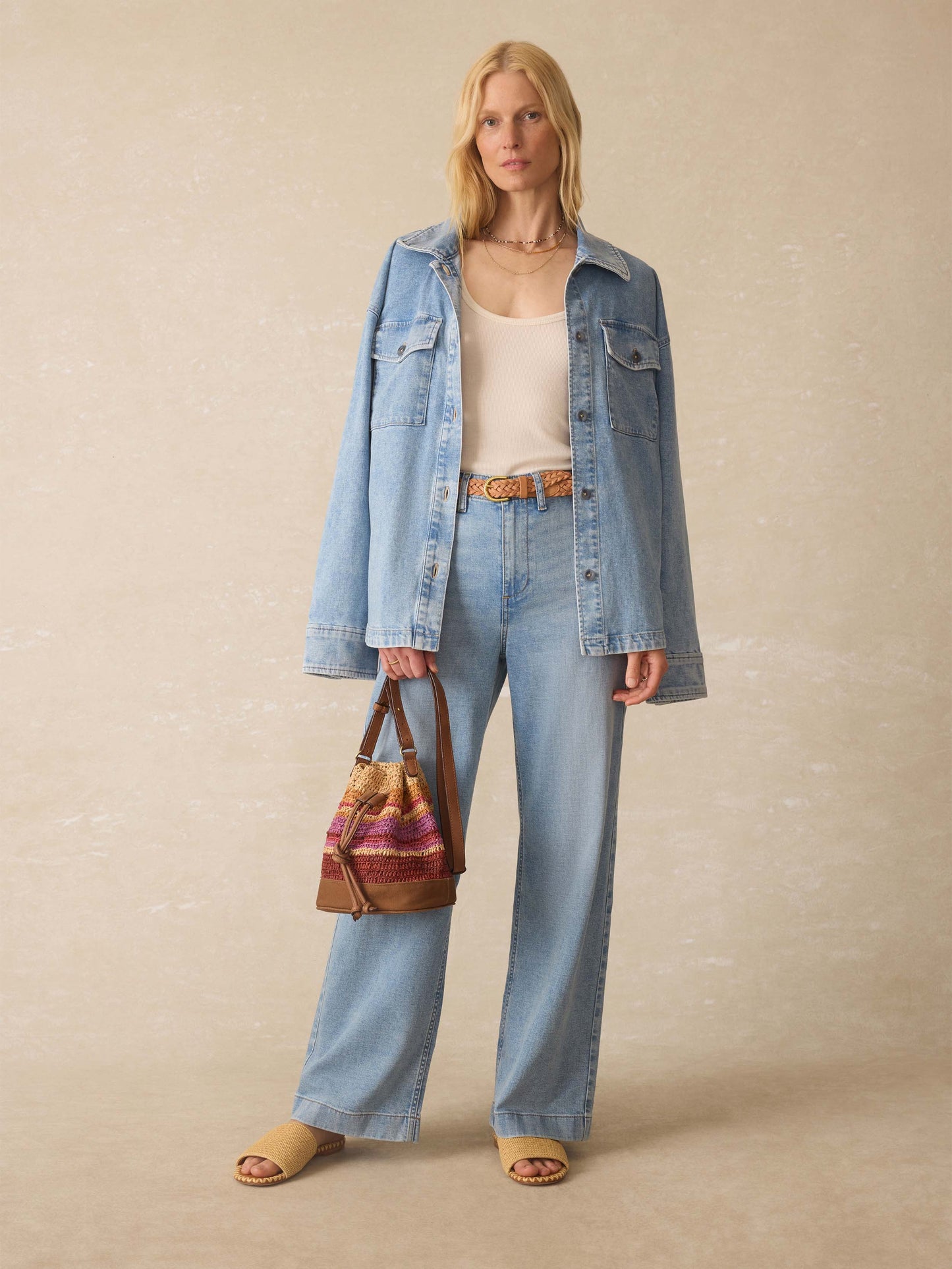 Linen Denim Jacket - Summer Seas Wash