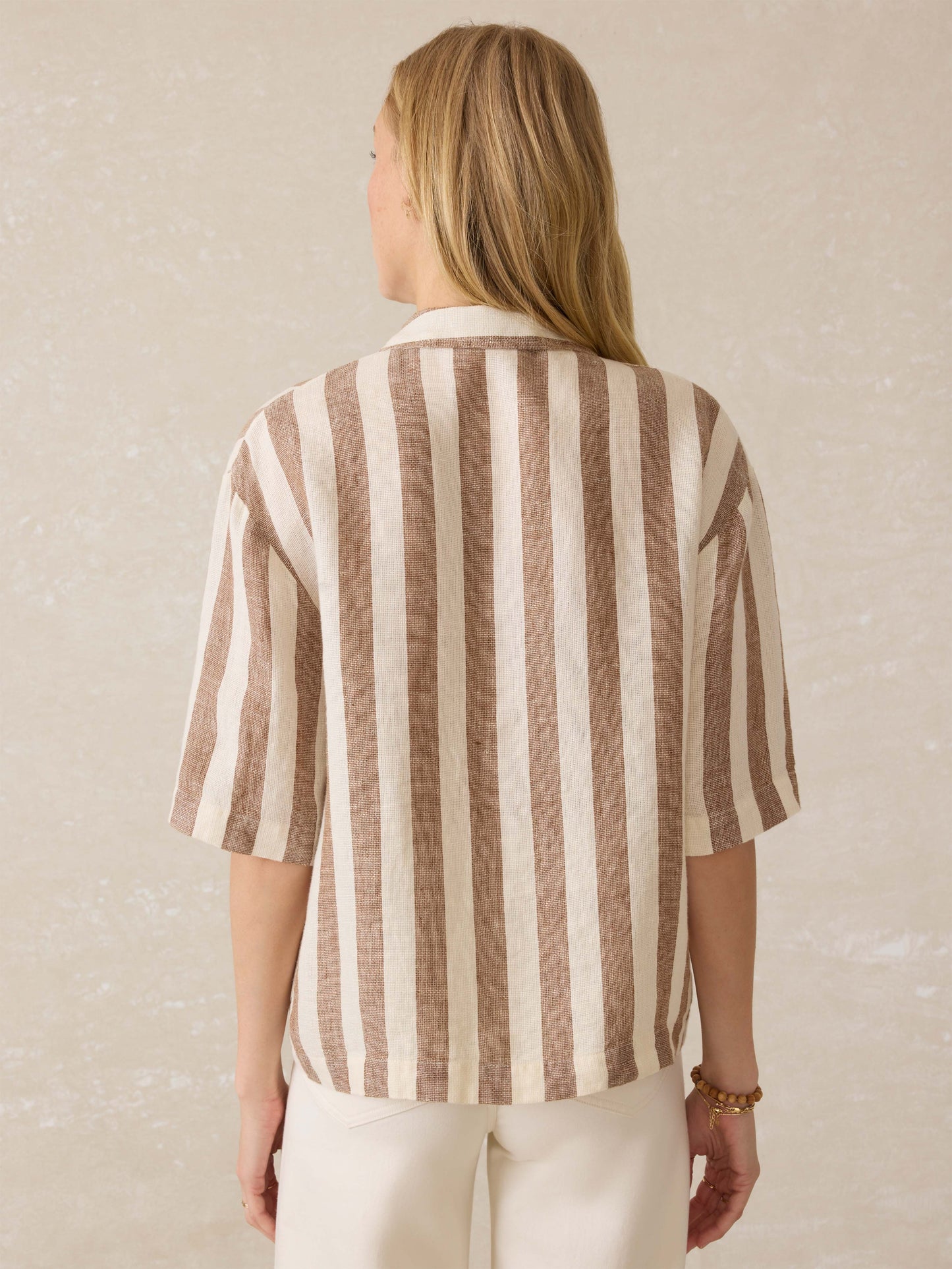 Palma Linen Camp Shirt - Cocoa Beach Stripe