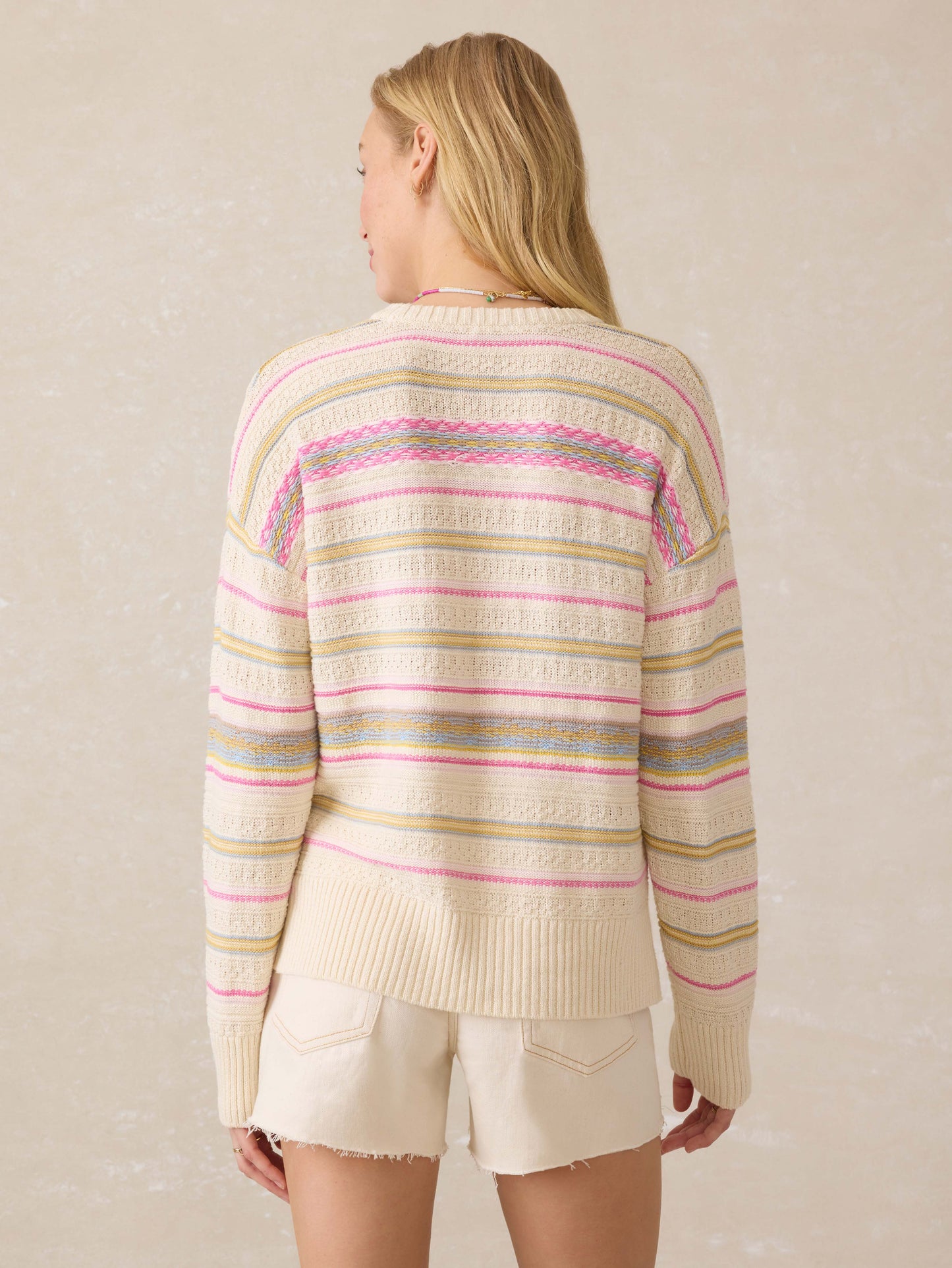 Miramar Linen Stargazer Crew - Seashell Sands