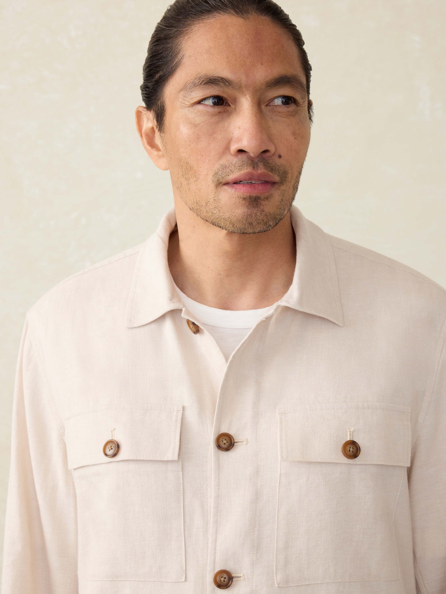 Movement™ Linen Shirt Jacket - Dorset Sand