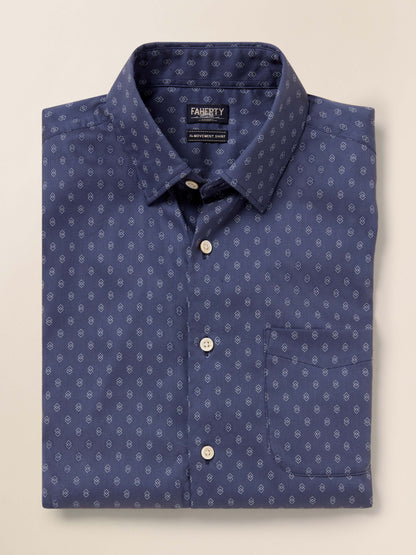 Short-Sleeve Movement™ Monterey Shirt - Navy Dusk Diamond