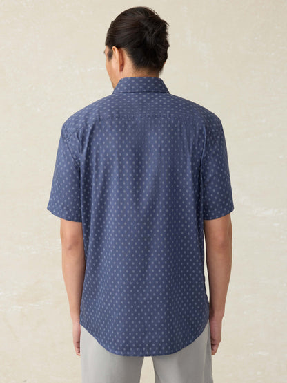 Short-Sleeve Movement™ Monterey Shirt - Navy Dusk Diamond